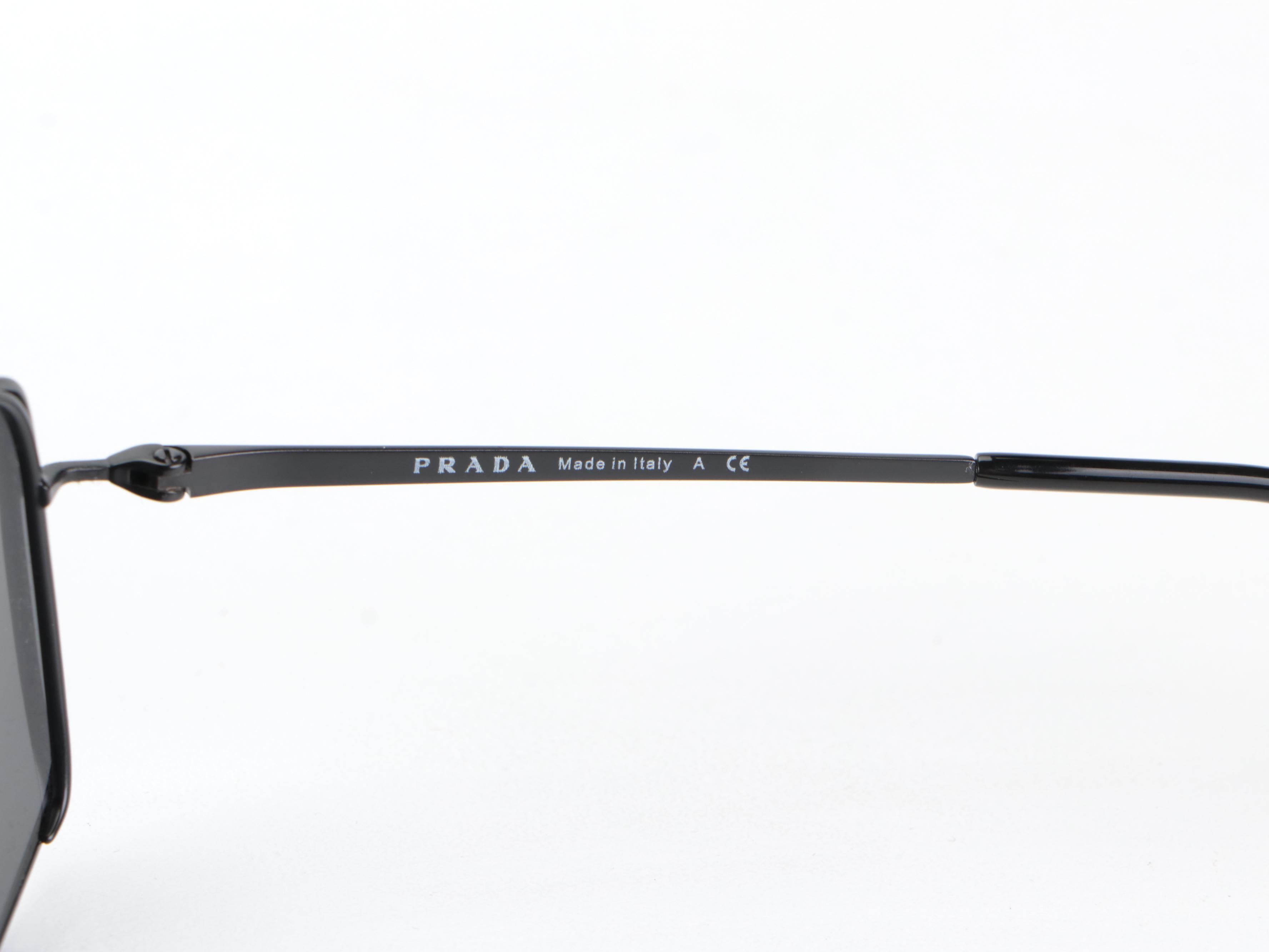 Prada SPR 64V Rectangular Sunglasses with Case and Box