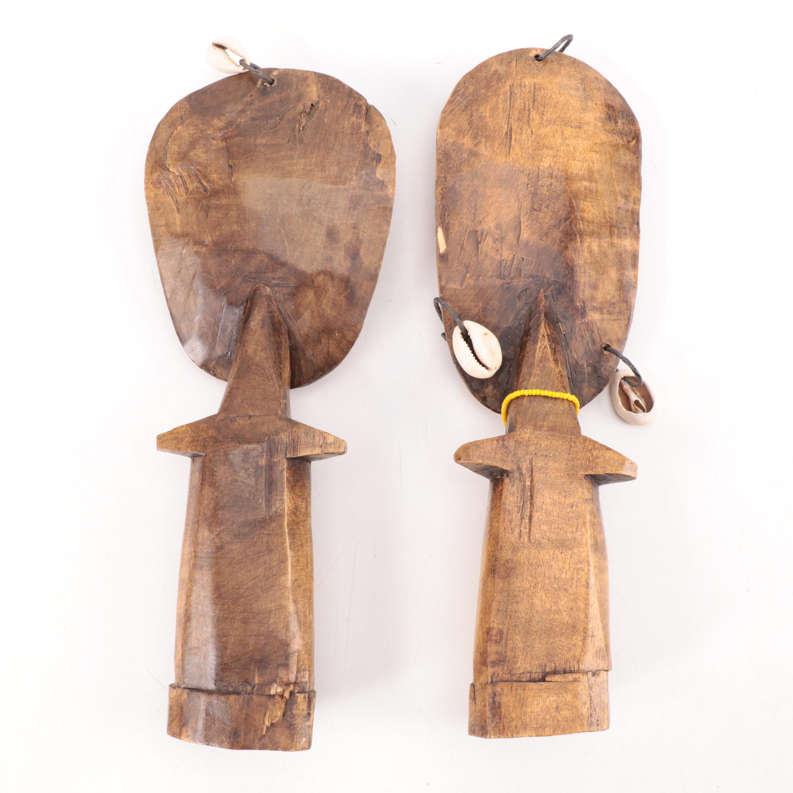 African Hand-Carved Animal Figurines, Akua'ba Inspired Dolls and Basket