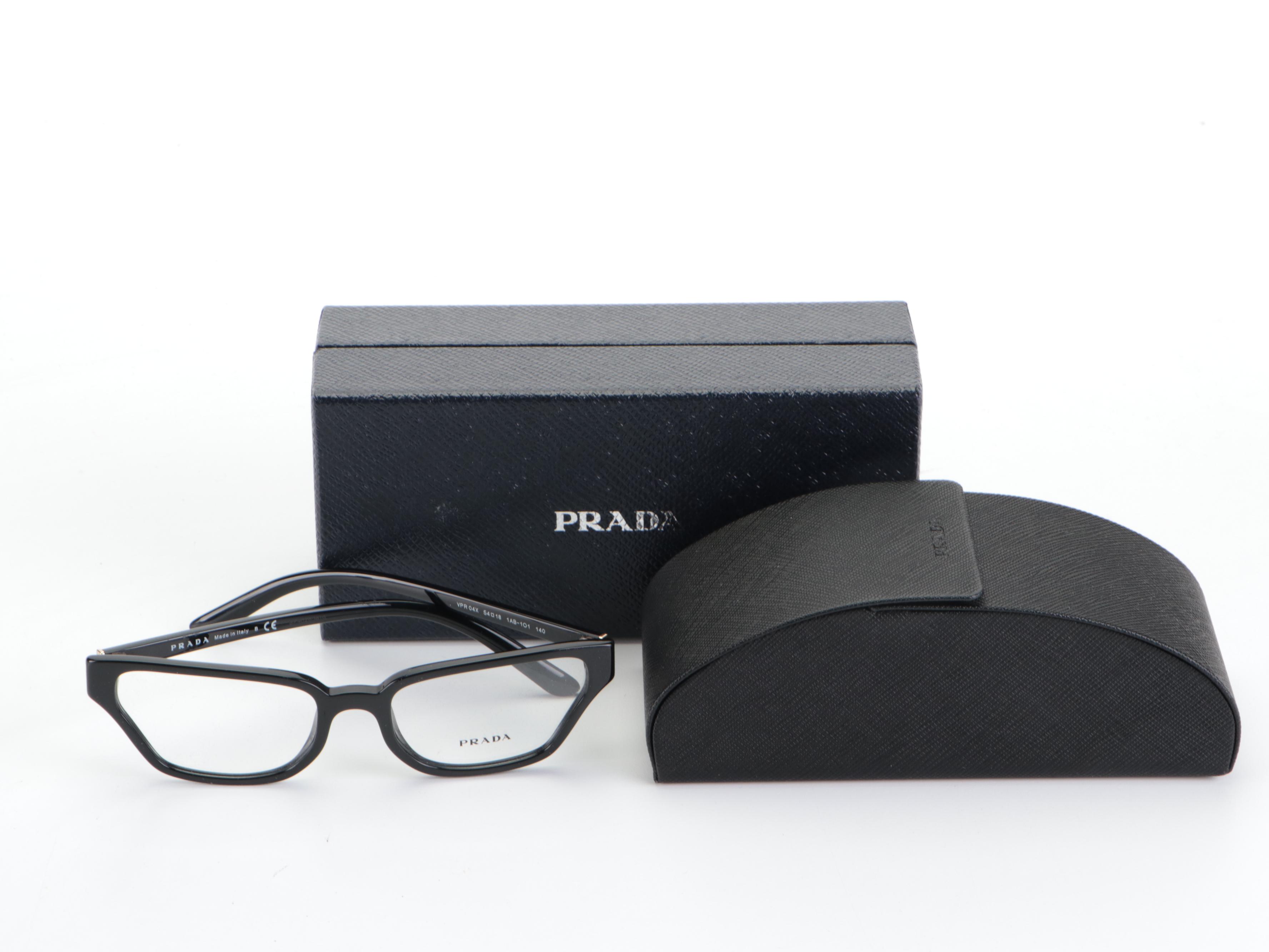 Prada VPR04X Eyeglasses in Black with Case and Box
