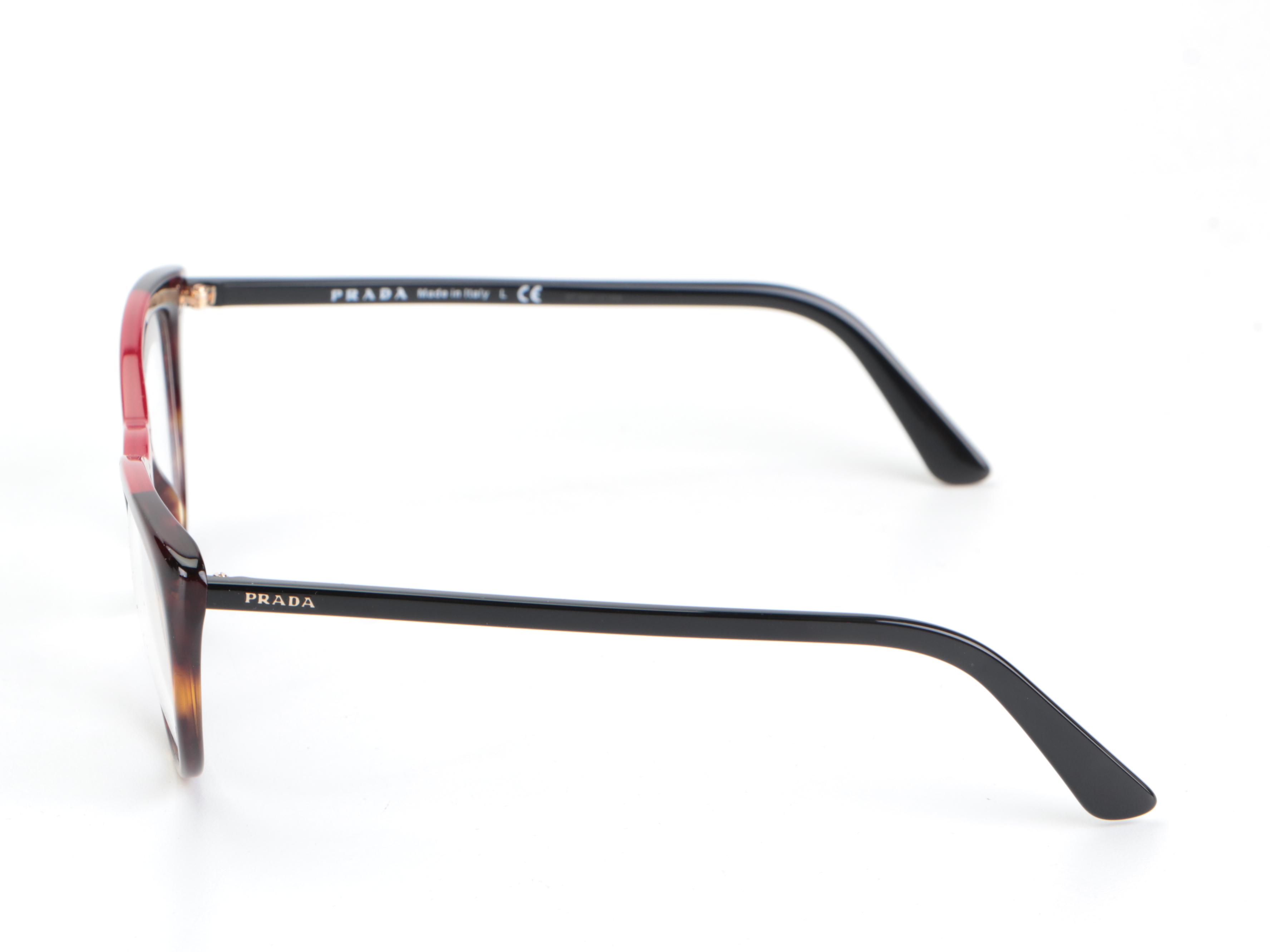 Prada VPR07V Eyeglasses in Havana Red with Case and Box