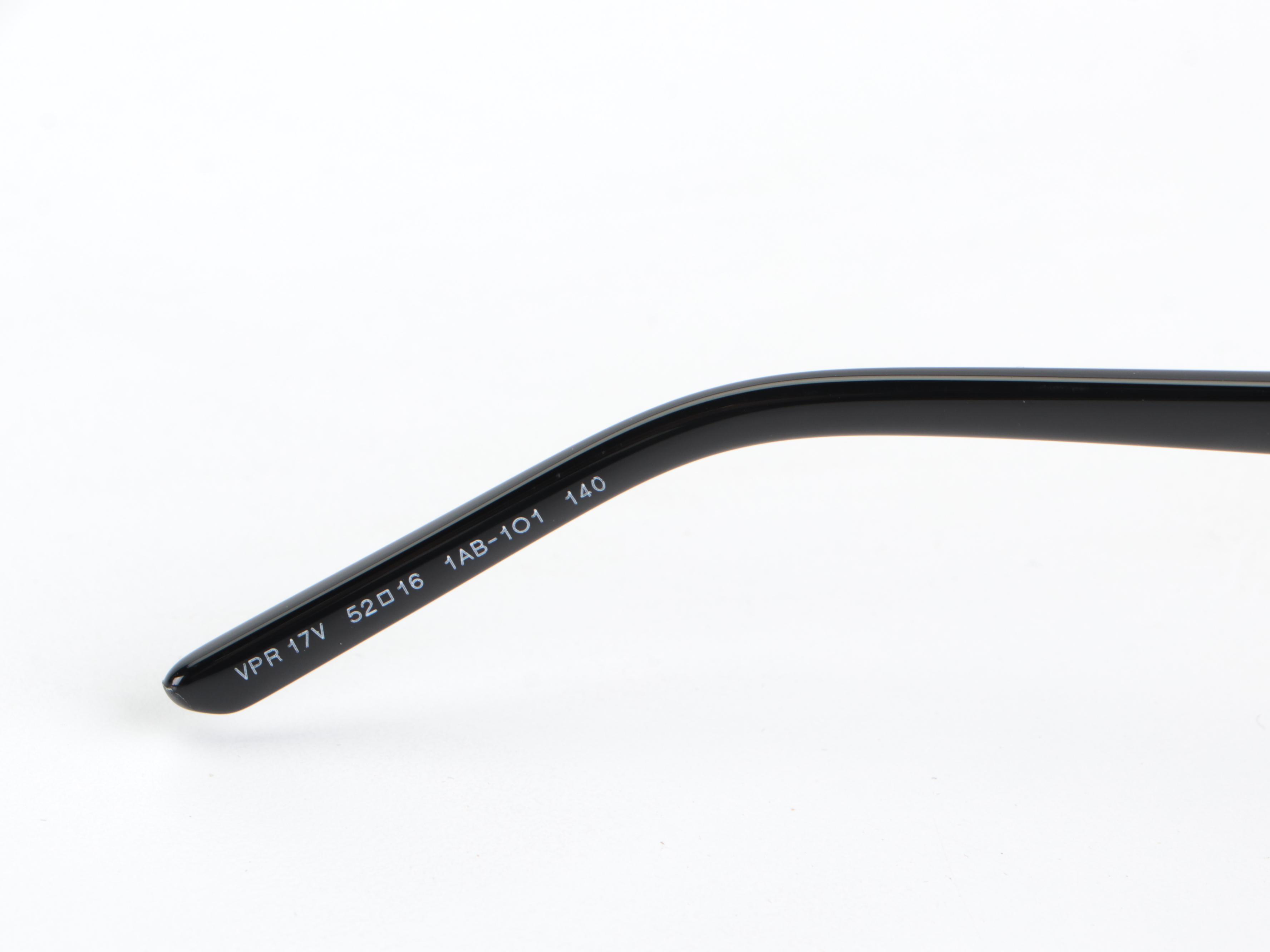 Prada VPR 17V Rectangular Eyeglasses in Black with Case and Box