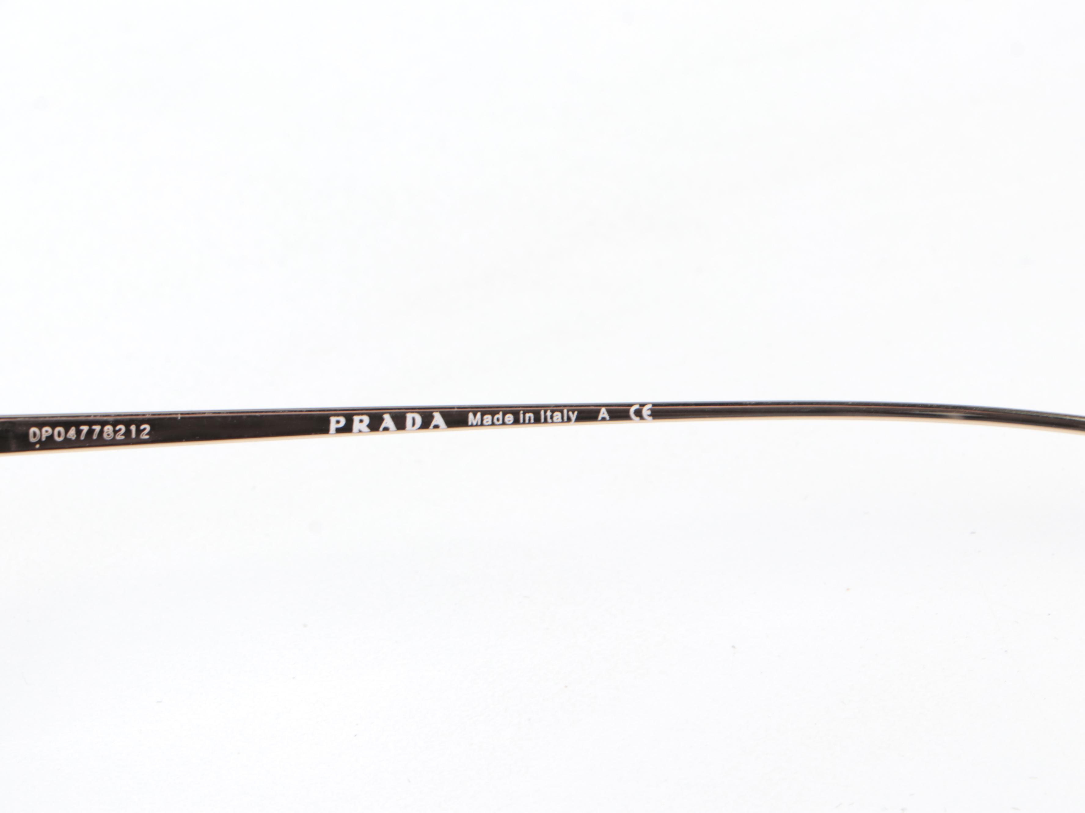 Prada VPR 60U Wire Frame Eyeglasses with Case and Box