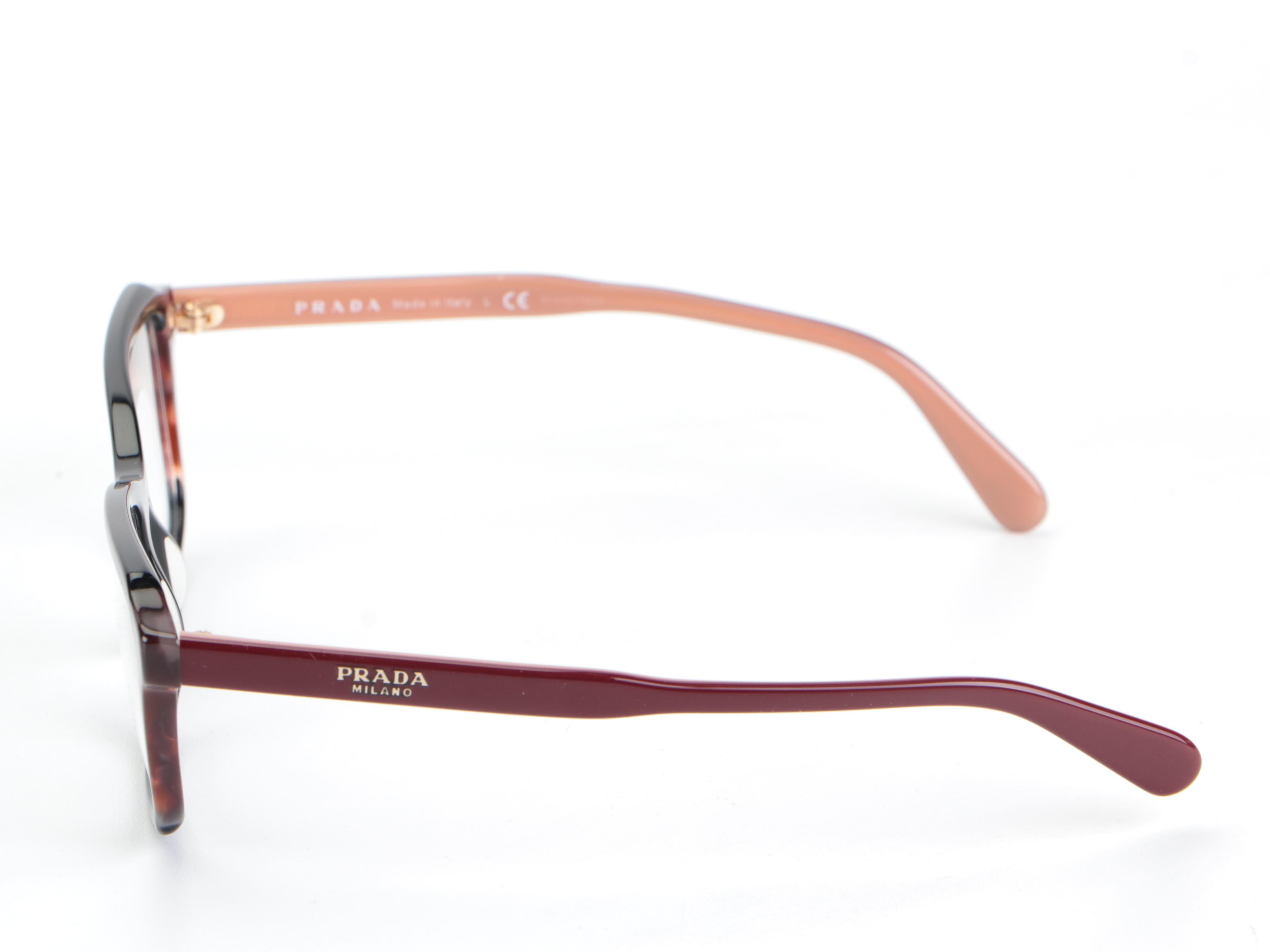 Prada VPR 01V Rectangular Eyeglasses with Case and Box