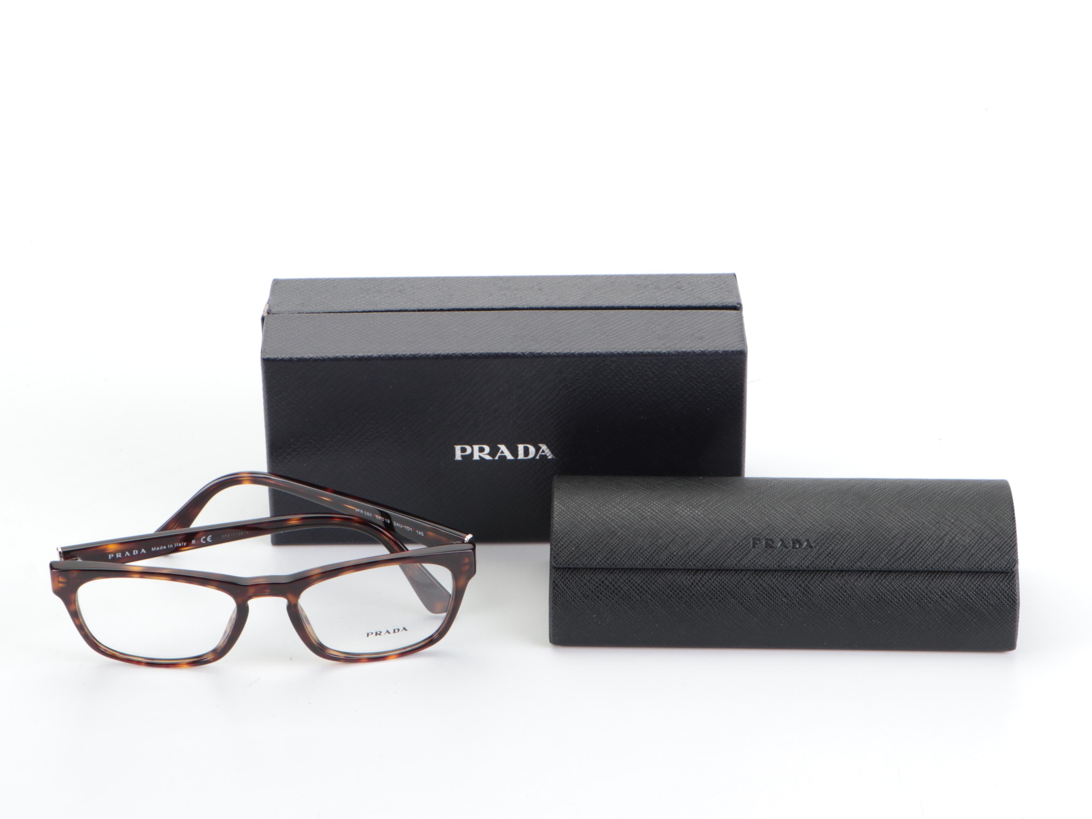 Prada VPR 09X Rectangular Eyeglasses with Case