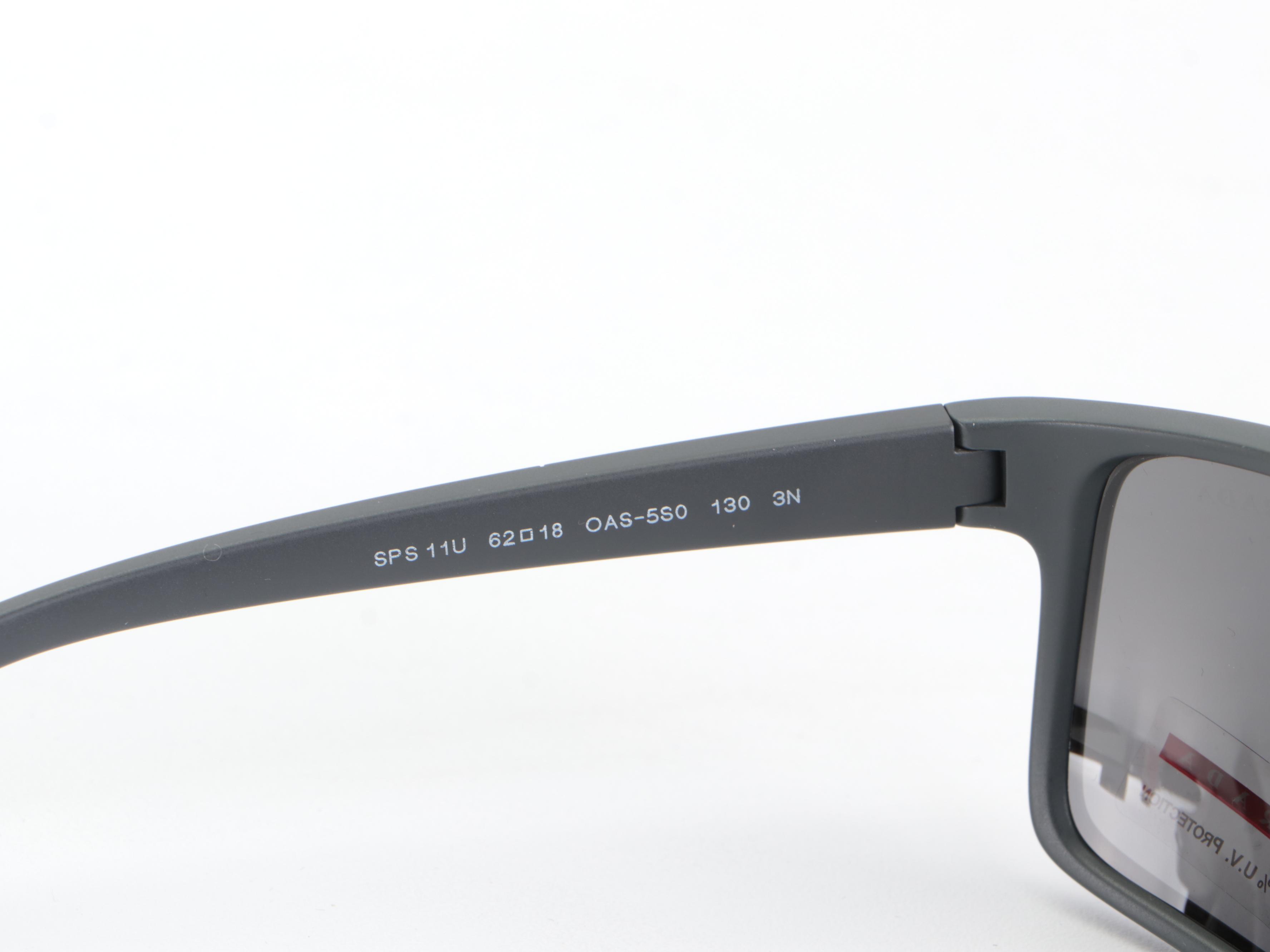 Prada Linea Rossa SPS 11U Browline Sunglasses with Slip Case and Box