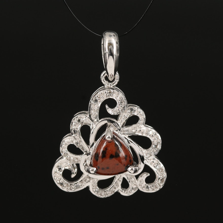 Sterling Sterling Mahogany Obsidian and Topaz