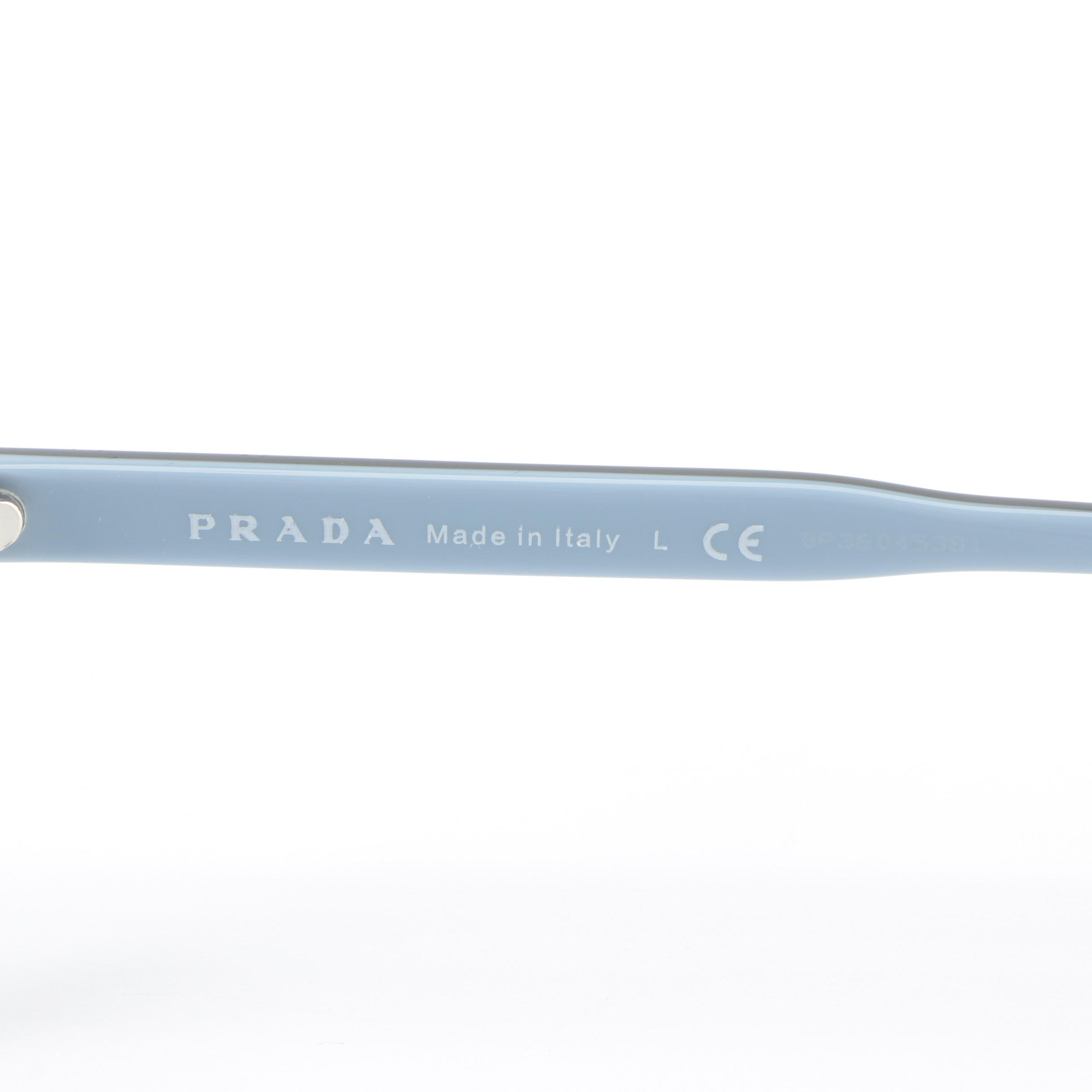 Prada VRP 03V Rounded Rectangular Eyeglasses with Case and Box