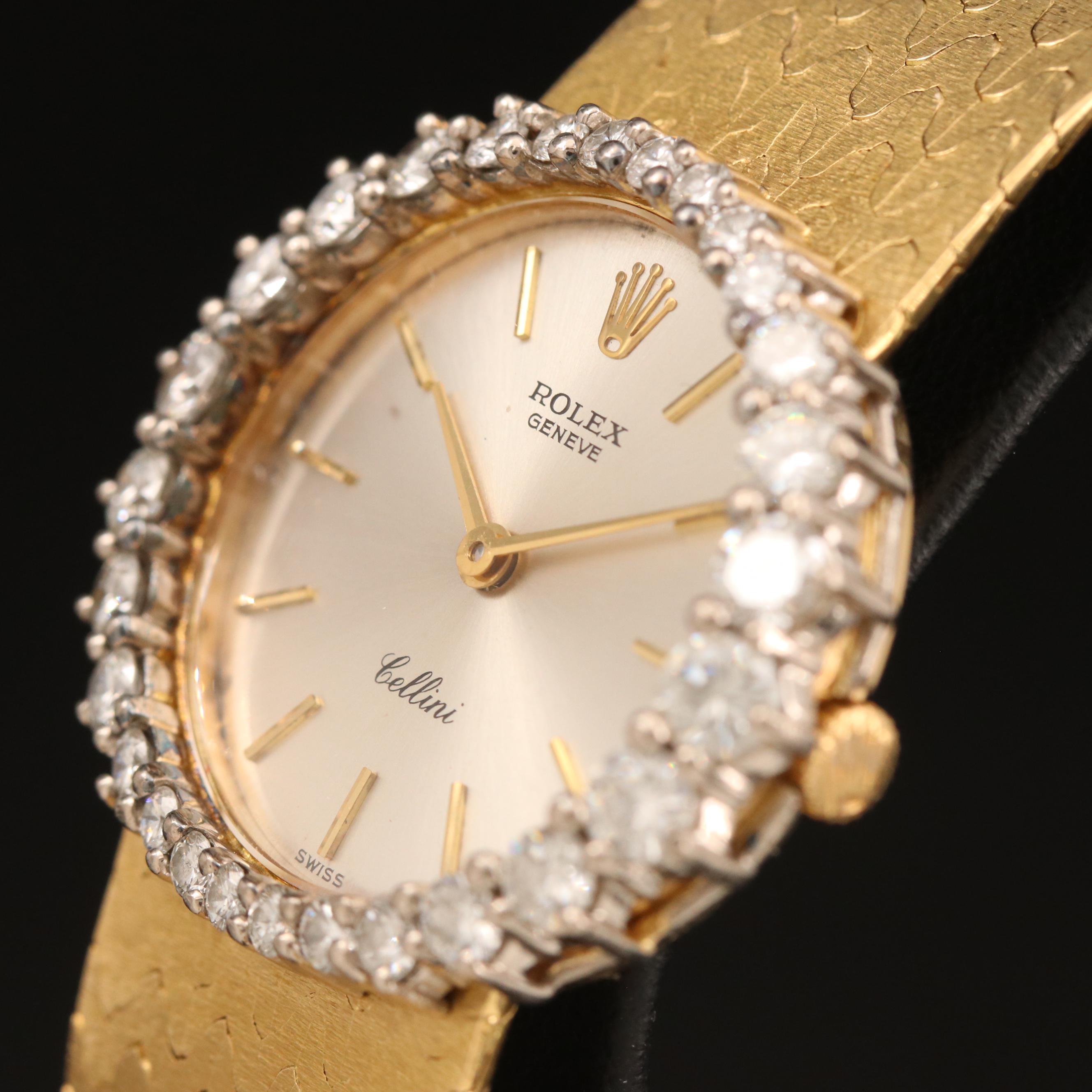 18K Rolex Cellini 1.75 CTW  Diamond Watch