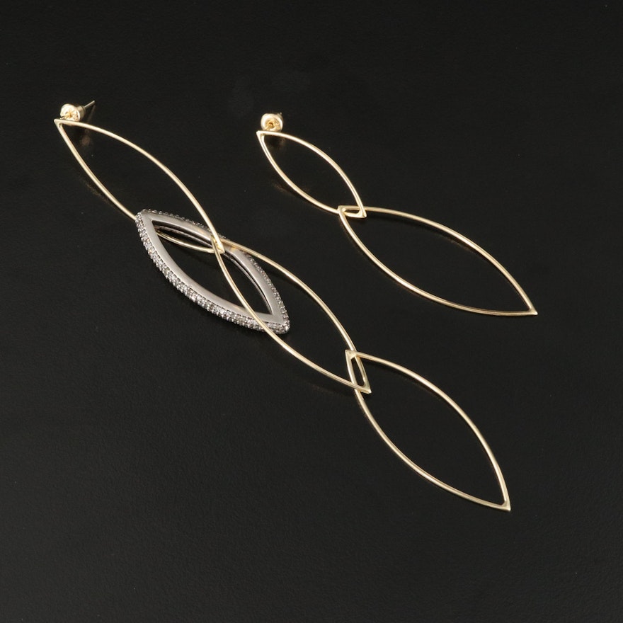 14K 1.50 CTW Diamond Asymmetrical Earrings