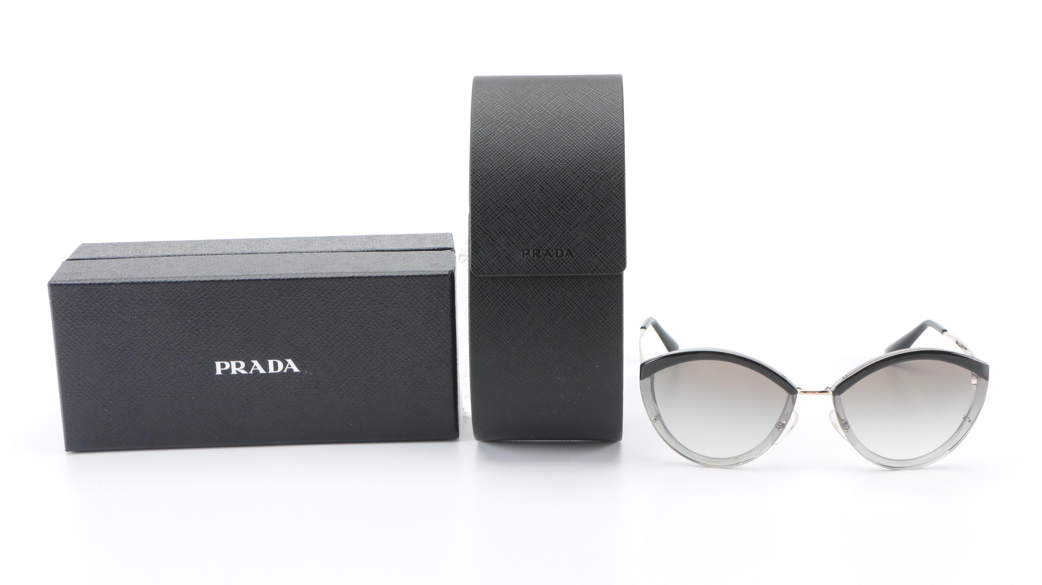 Prada SPR07U Modified Cat Eye Sunglasses with Case