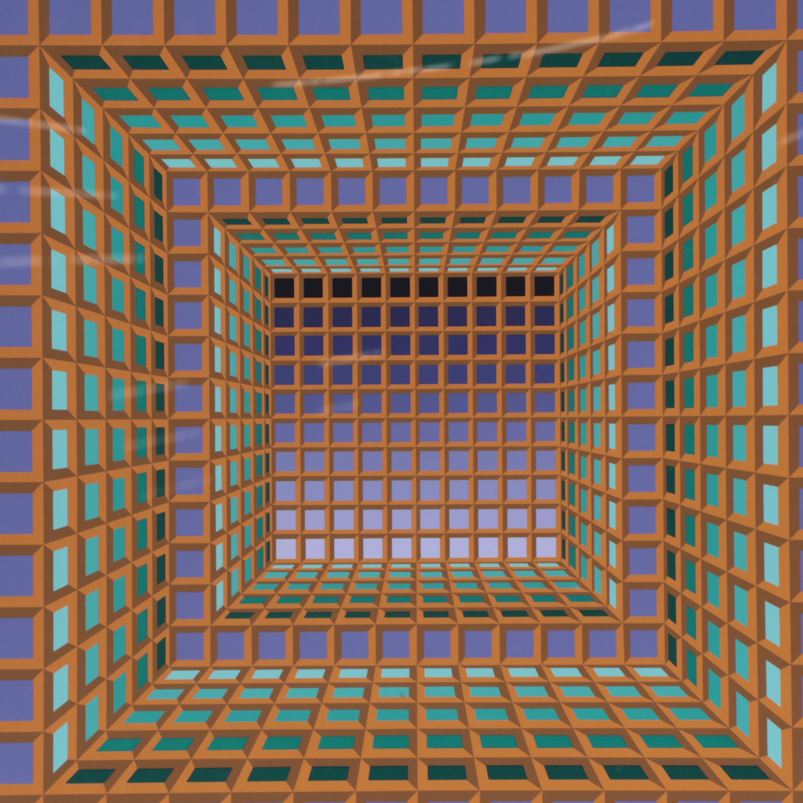 Victor Vasarely Serigraph "London," 1980s