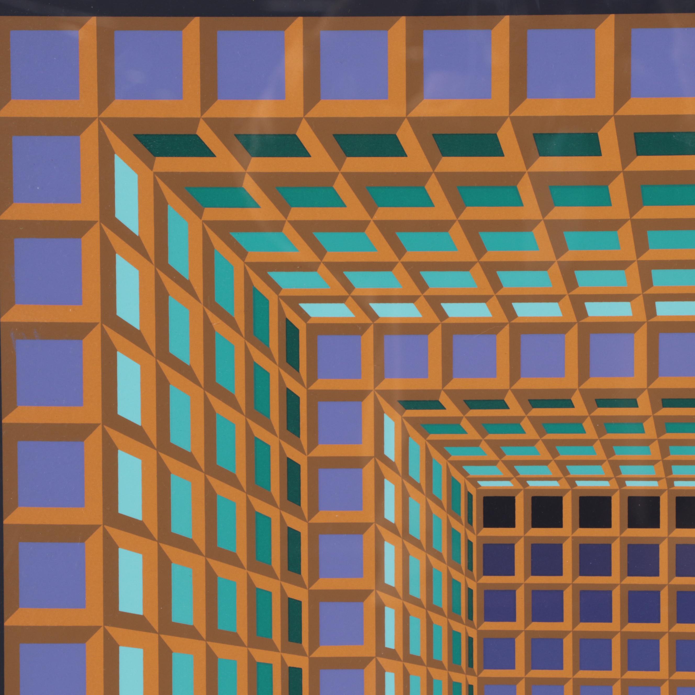 Victor Vasarely Serigraph "London," 1980s