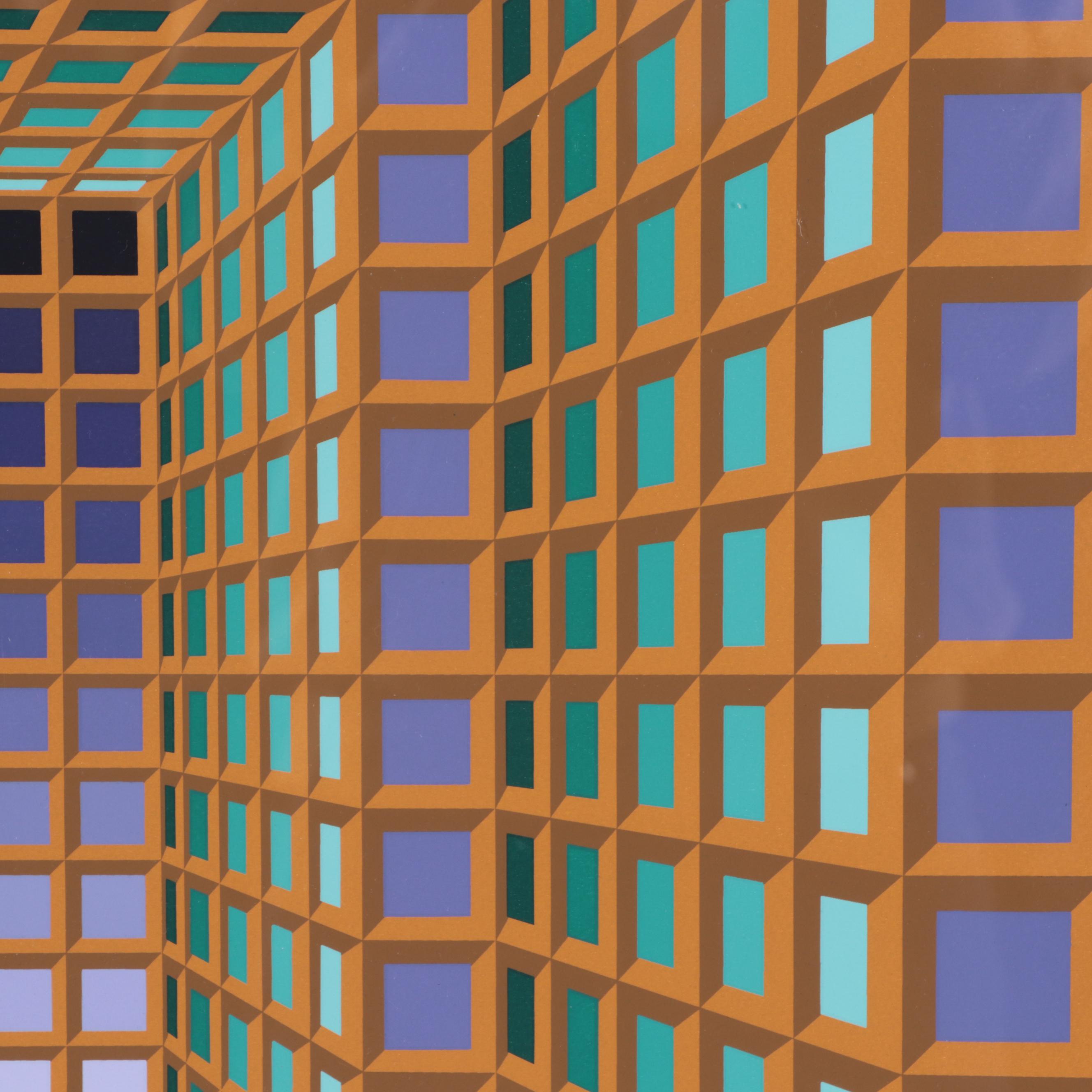 Victor Vasarely Serigraph "London," 1980s