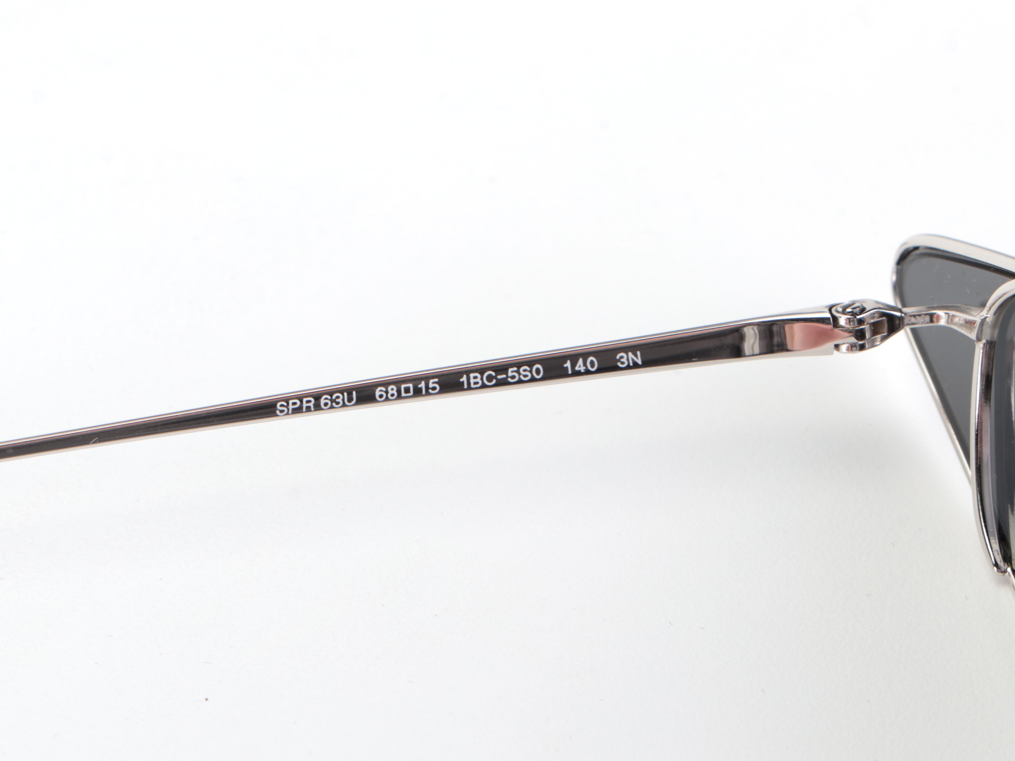 Prada SPR63U Avante Garde Sunglasses in Silver with Case and Box