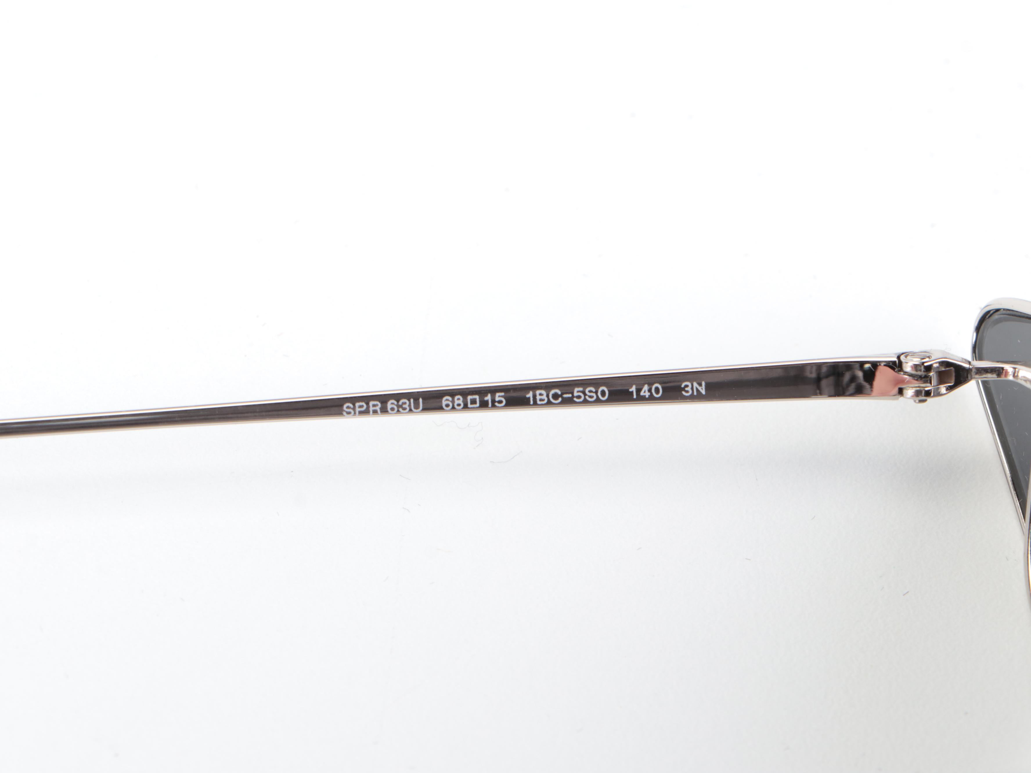 Prada SPR63U Avante Garde Sunglasses in Silver with Case and Box