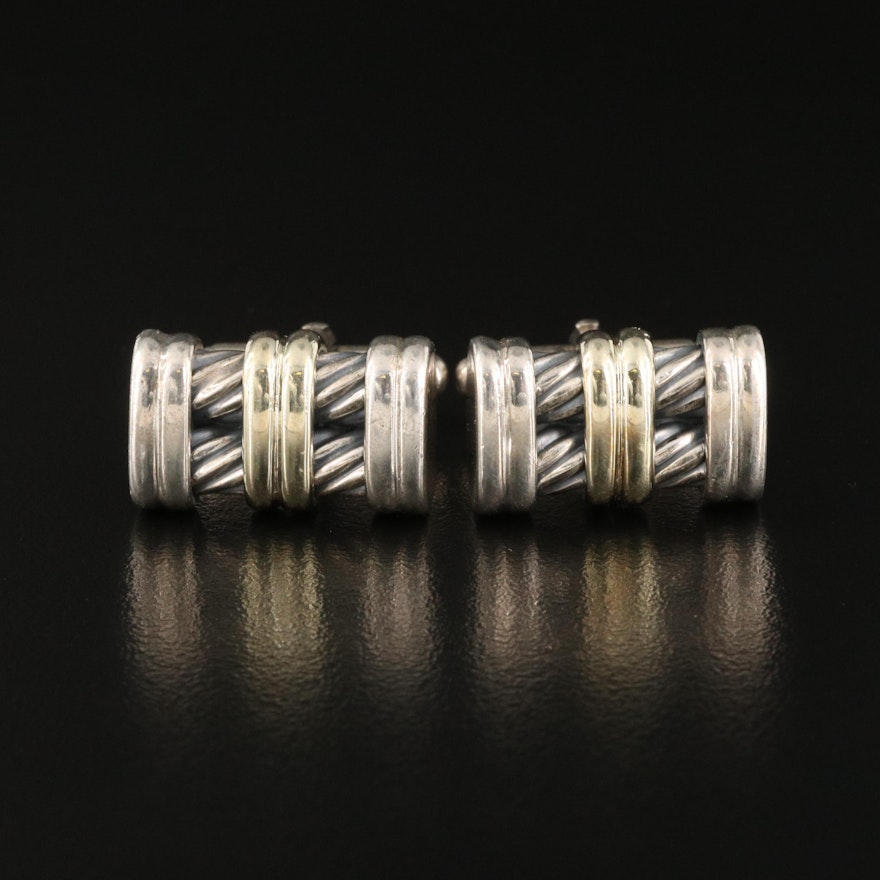 David Yurman Sterling Cufflinks with 14K Accent