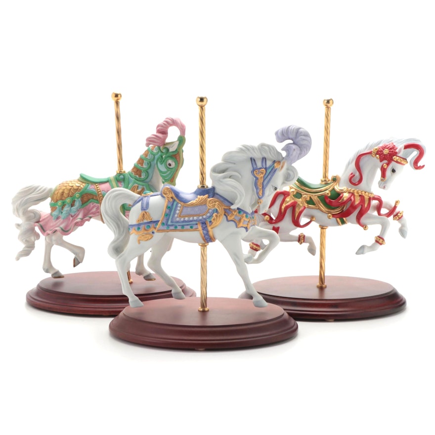 Lynn Lupetti for Franklin Mint "Gallant Steed" and Other Carousel Horses