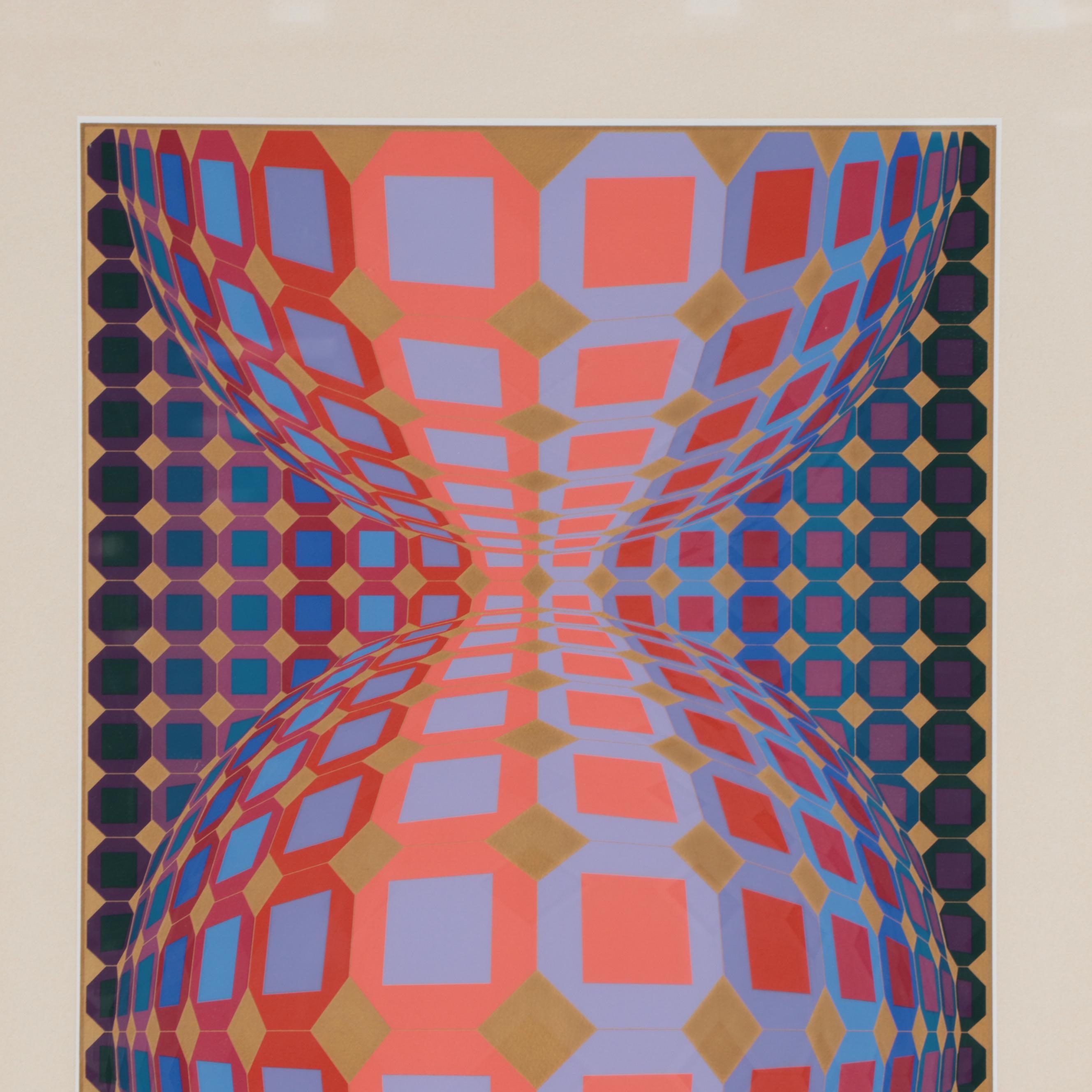 Victor Vasarely Op Art Serigraph "Kabba III"