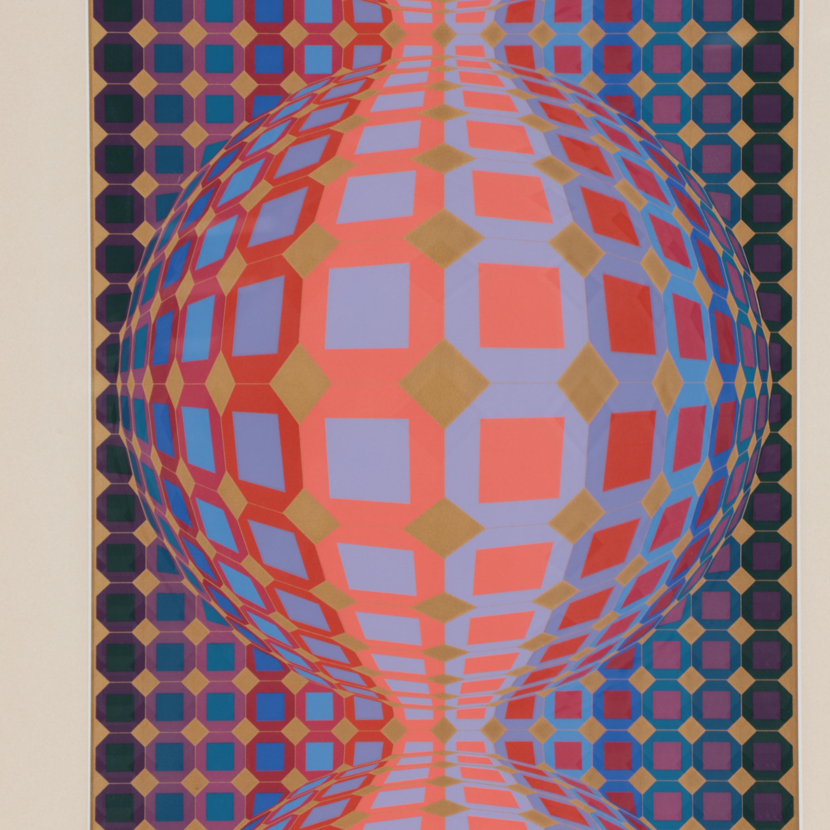 Victor Vasarely Op Art Serigraph "Kabba III"