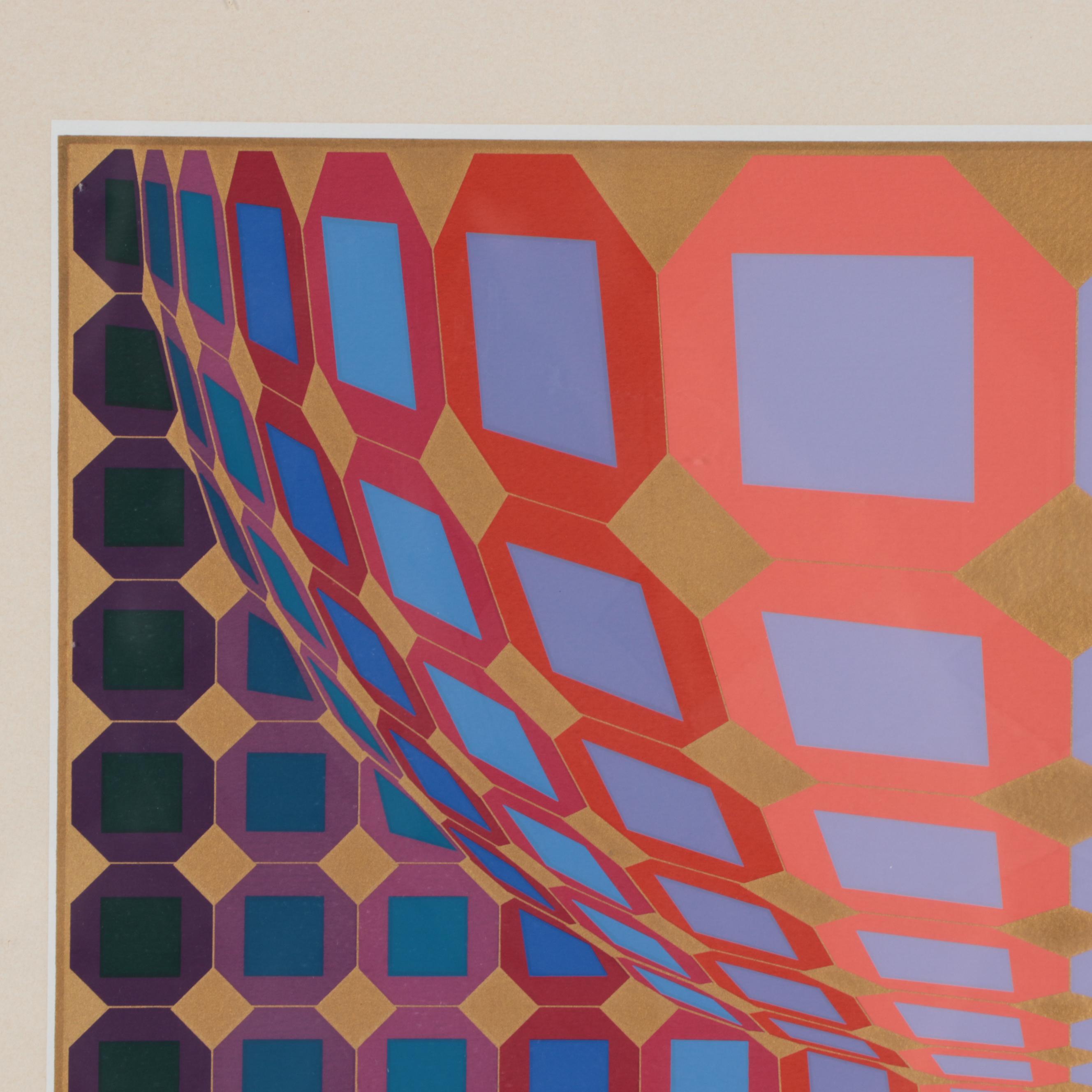 Victor Vasarely Op Art Serigraph "Kabba III"