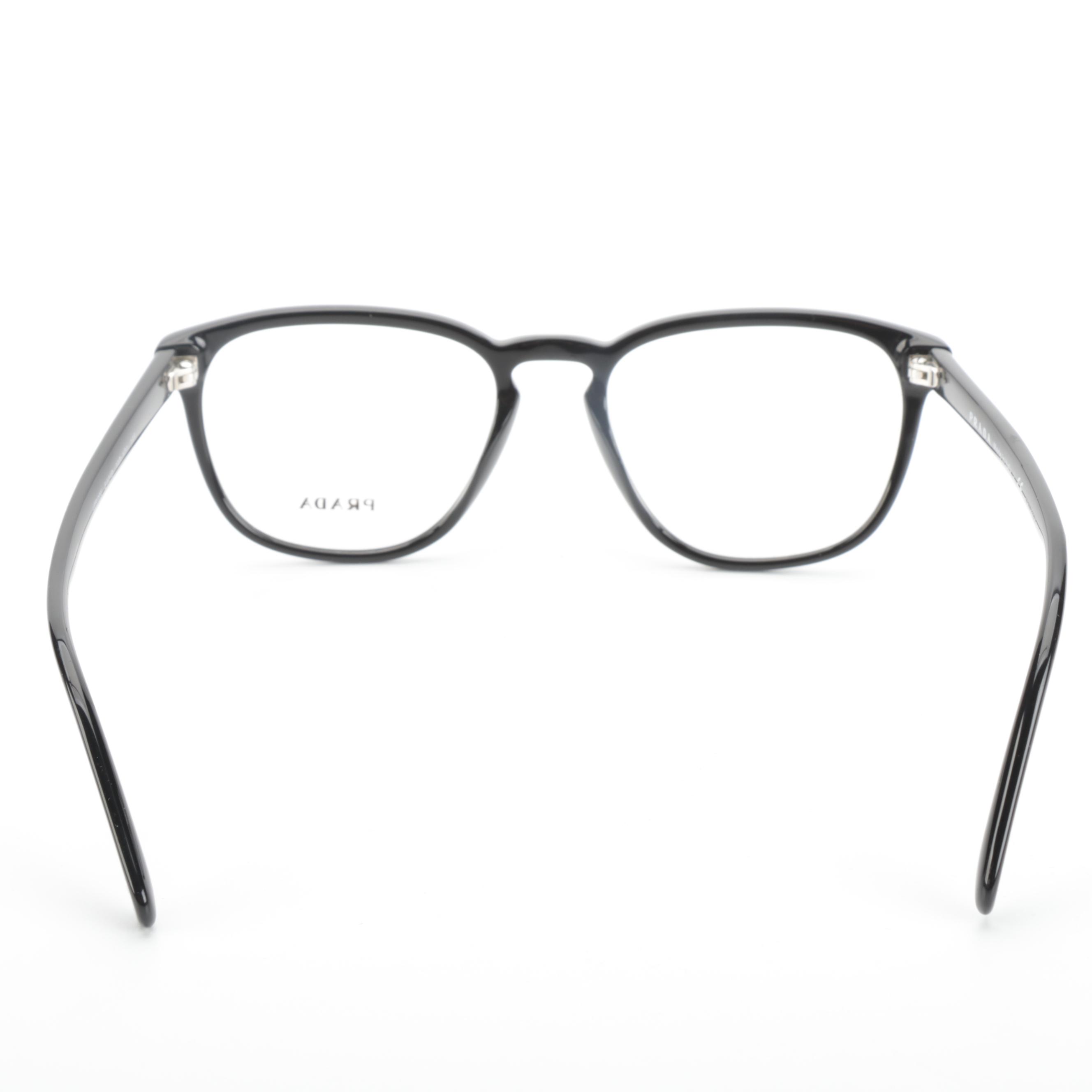 Men's Prada VPR09V Black Frame Round Square Lens Eyeglasses with Box and Case