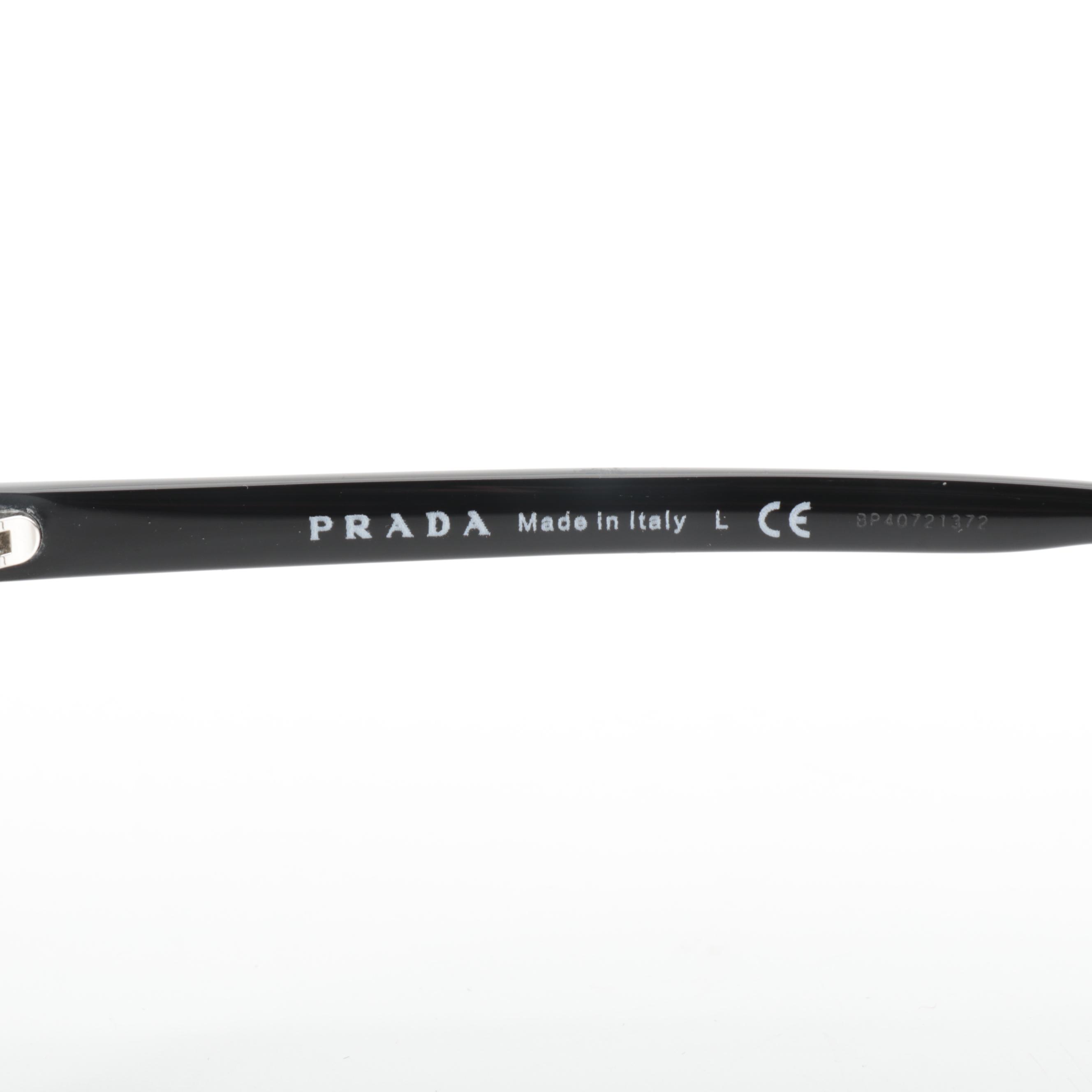 Men's Prada VPR09V Black Frame Round Square Lens Eyeglasses with Box and Case