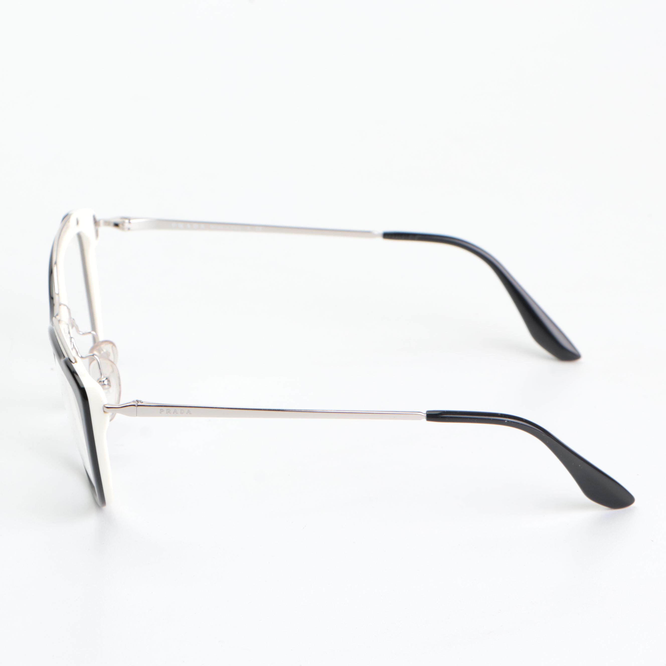 Prada VPR04V Modified Cat Eye Glasses with Case and Box