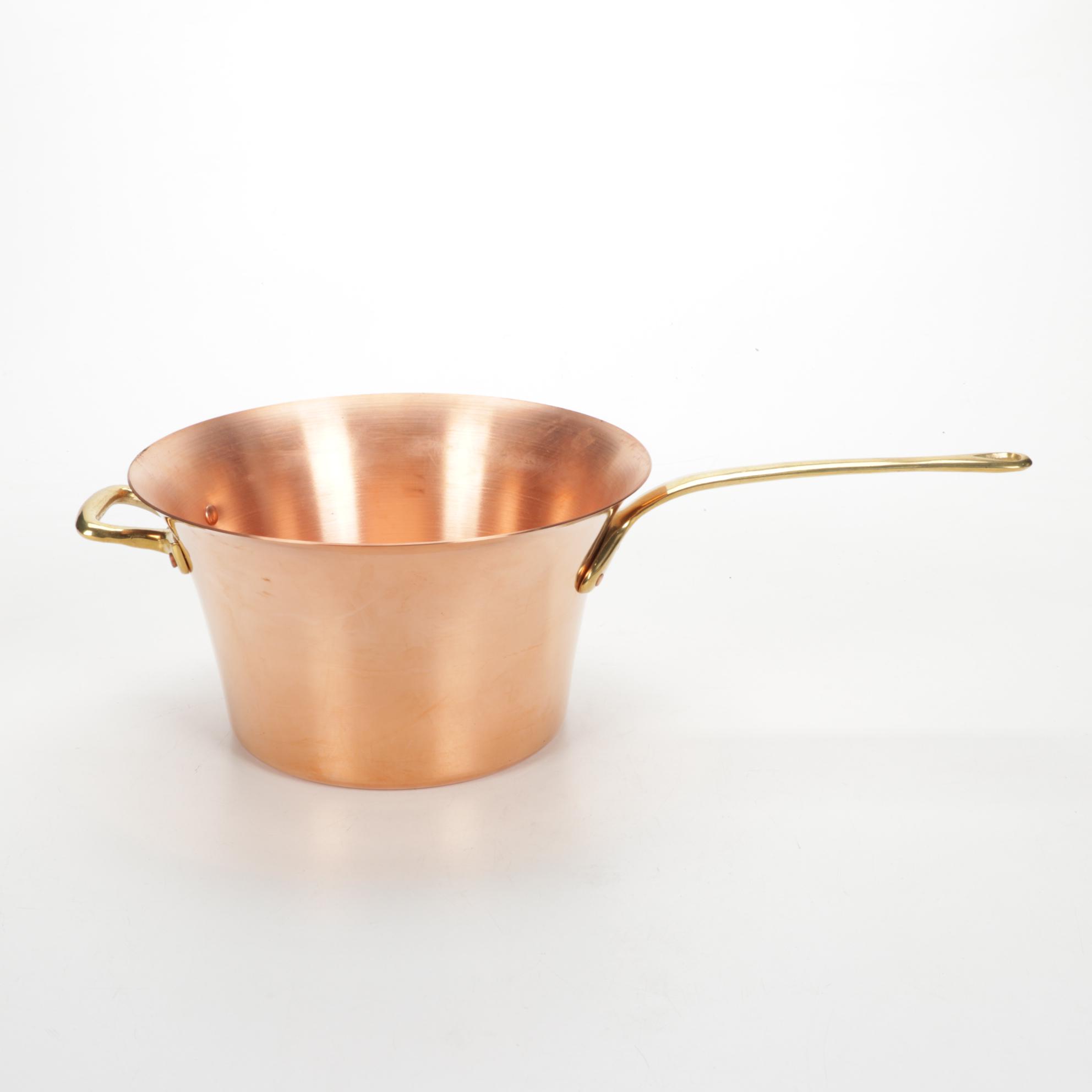 Ruffoni Italian Copper Polenta Pot and Wooden Spoon
