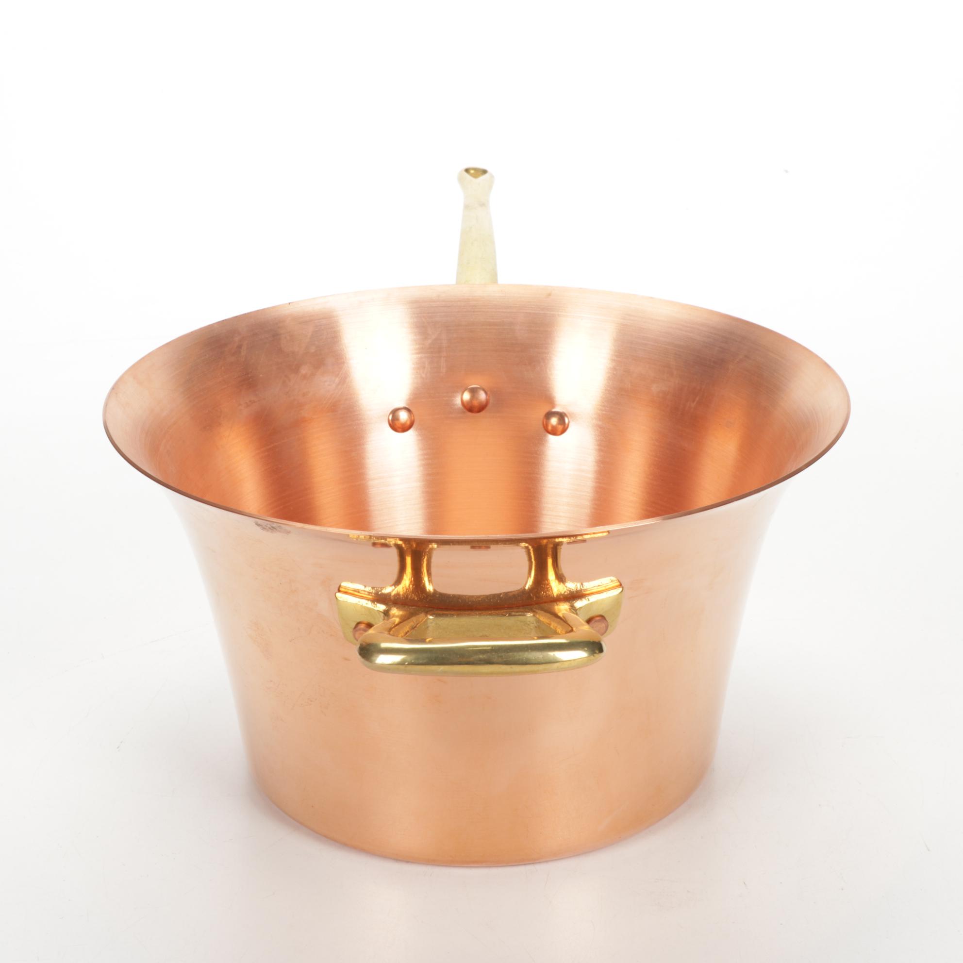Ruffoni Italian Copper Polenta Pot and Wooden Spoon