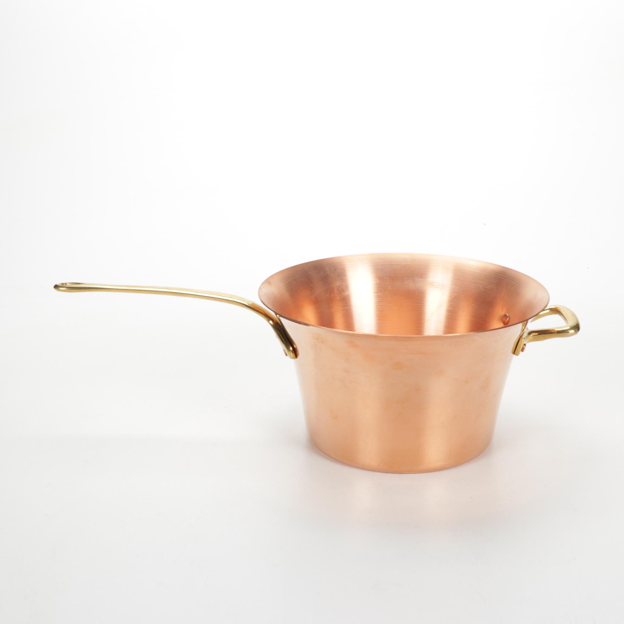 Ruffoni Italian Copper Polenta Pot and Wooden Spoon