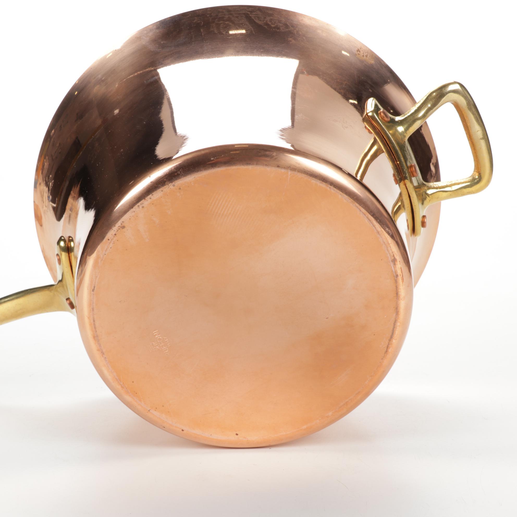 Ruffoni Italian Copper Polenta Pot and Wooden Spoon