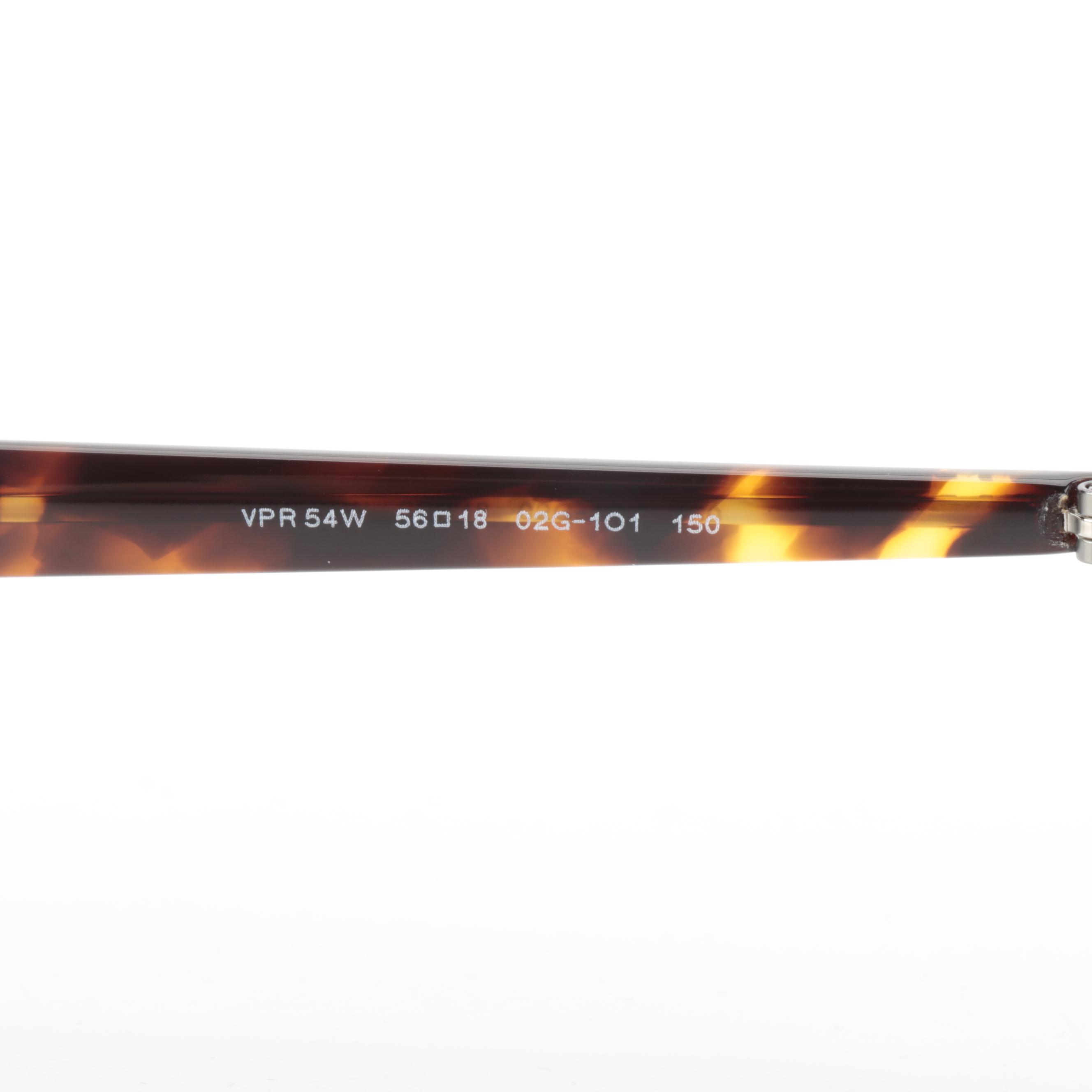 Prada VPR54W Matte Black-Dark Havana Square Lens Eyeglasses with Box and Case