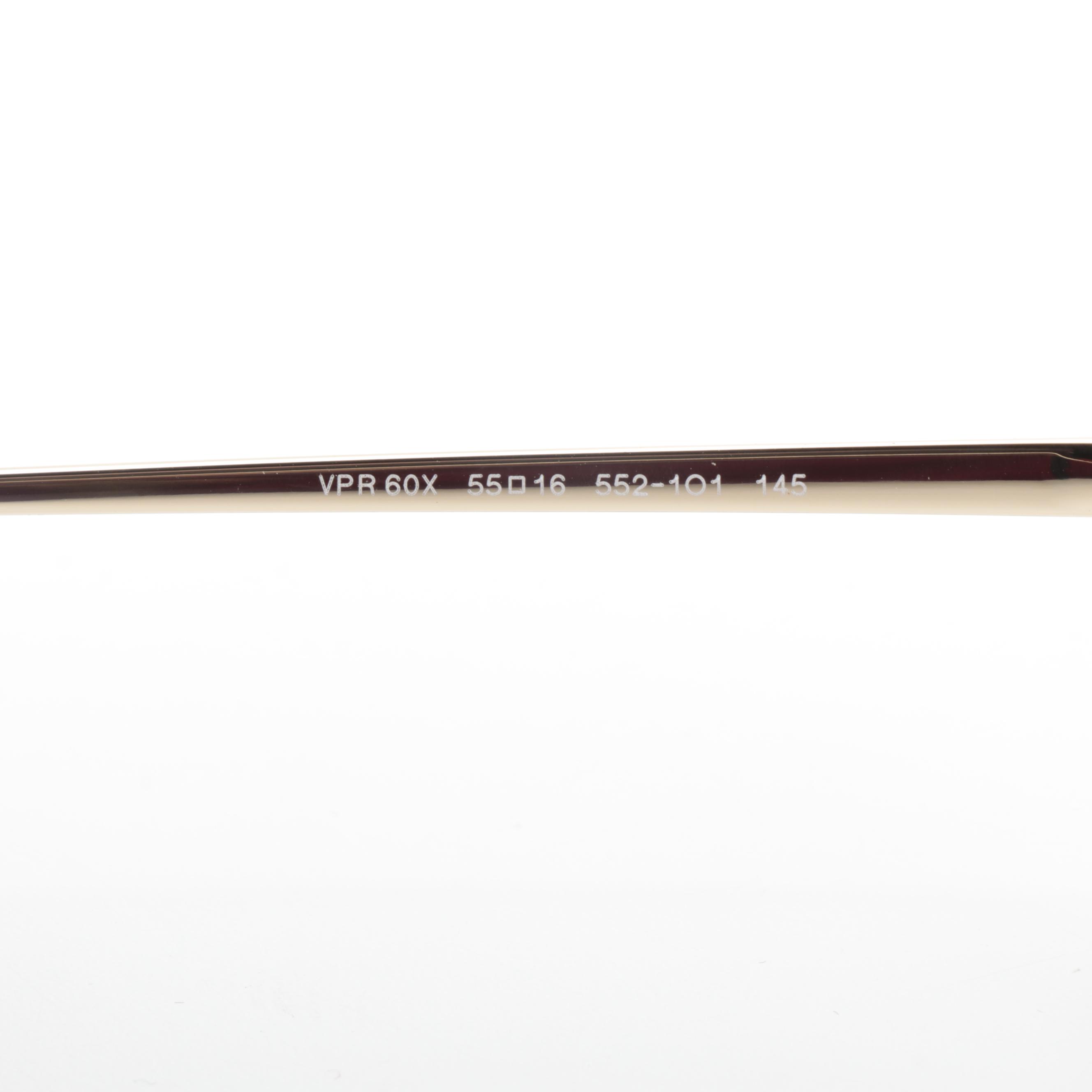 Prada VPR60X Rectangular Cat Eye Red-Gold-Havana Eyeglasses with Box and Case