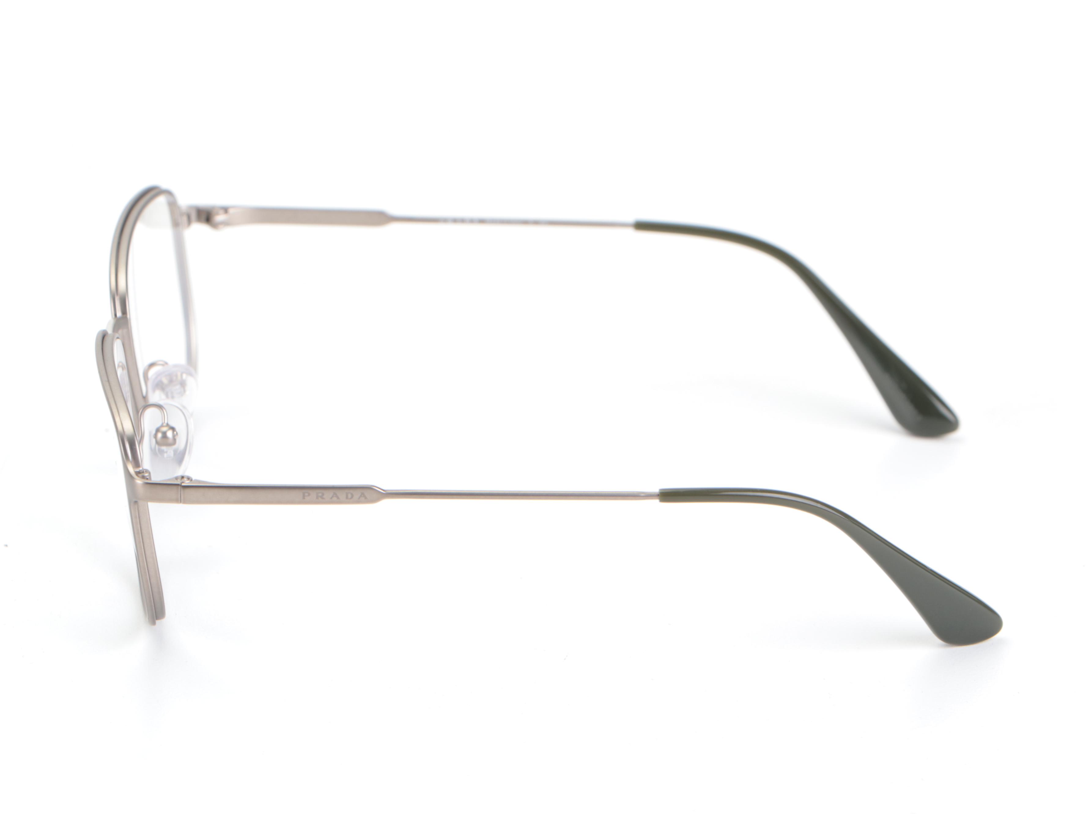 Prada VPR58X Matte Silver-Grey Frame Square Lens Eyeglasses with Box and Case