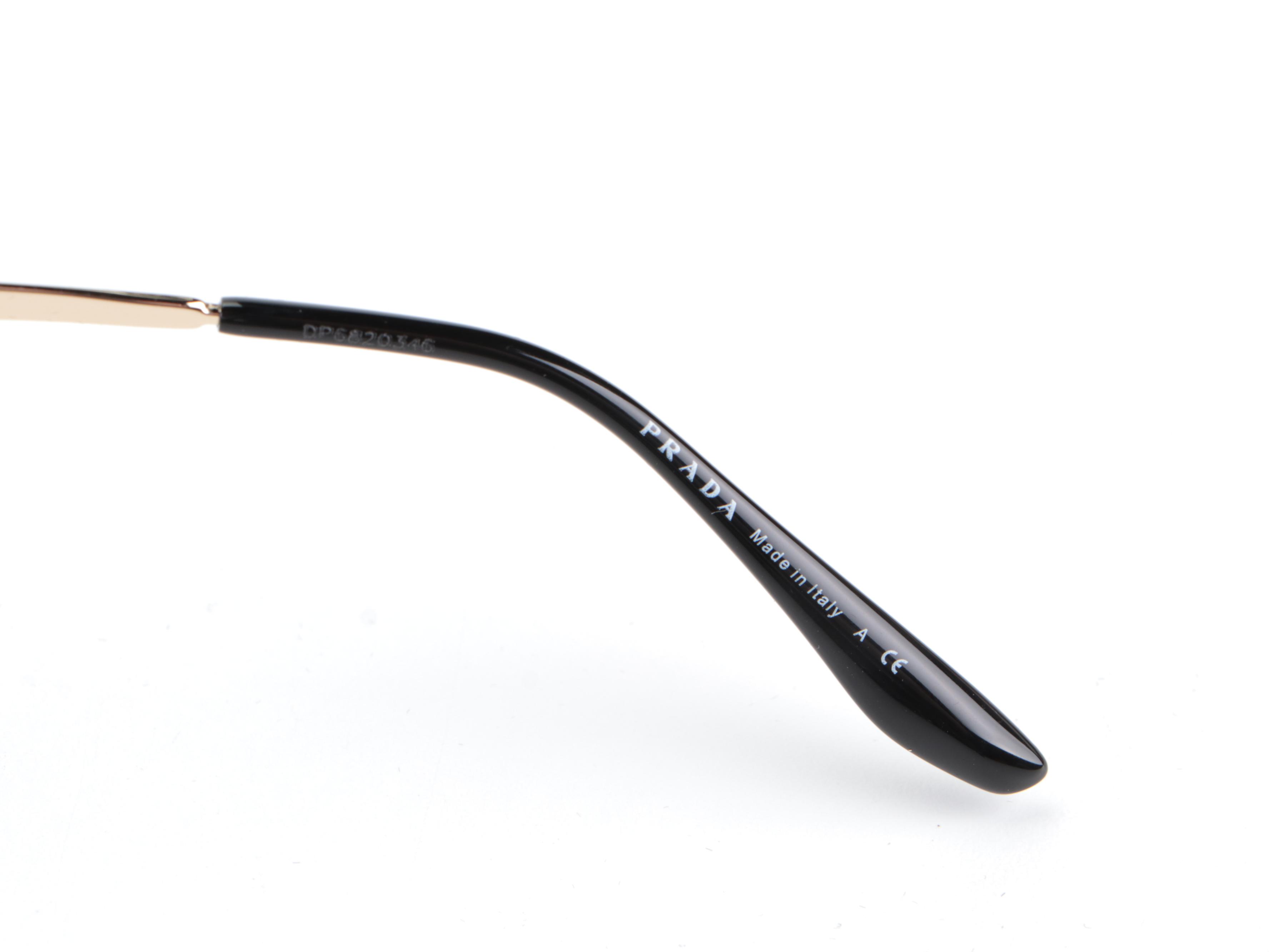 Prada SPR74V Modified Butterfly Gold Frame/Brown Lens Sunglasses with Box & Case