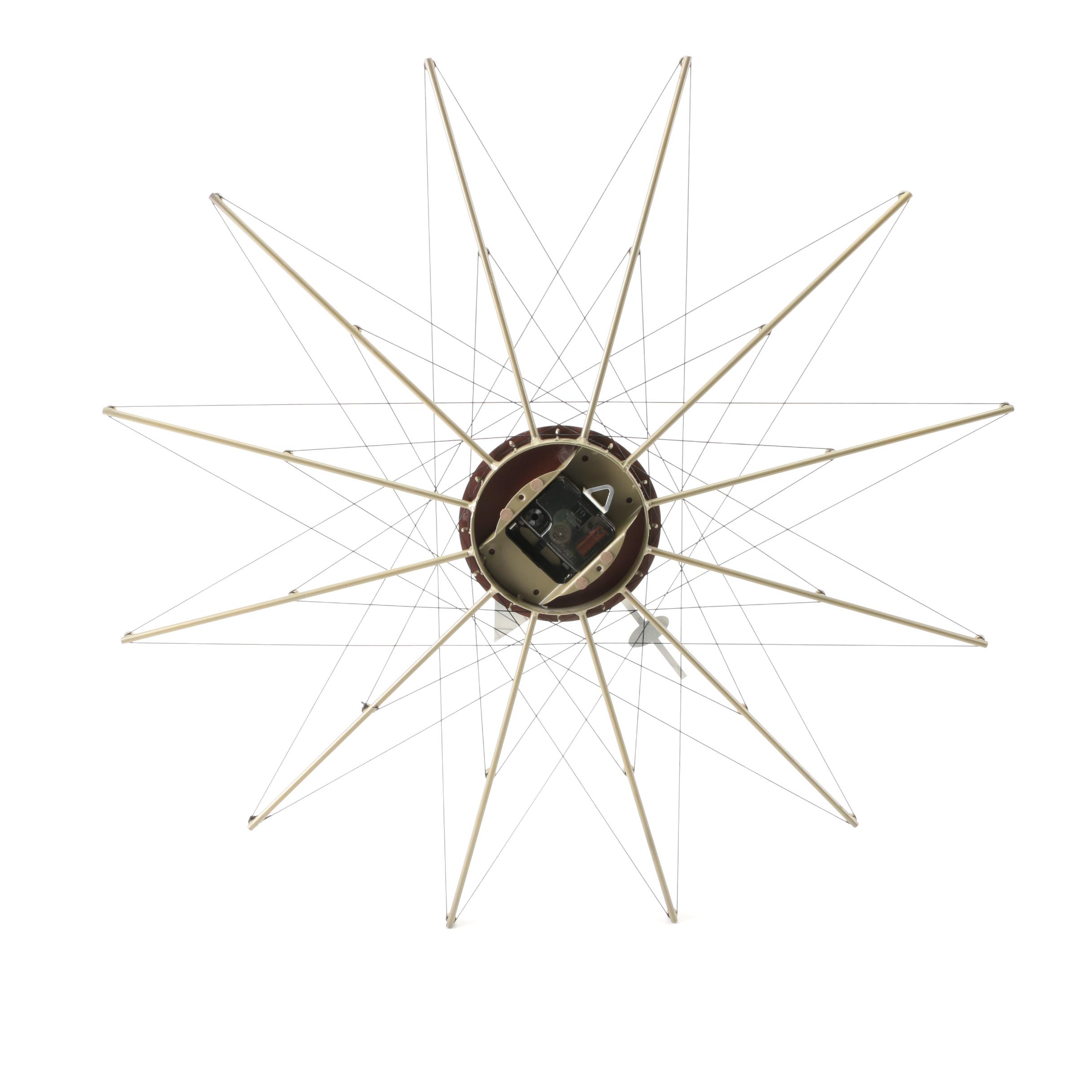 Modernist Style Metal and Rope Wall Clock
