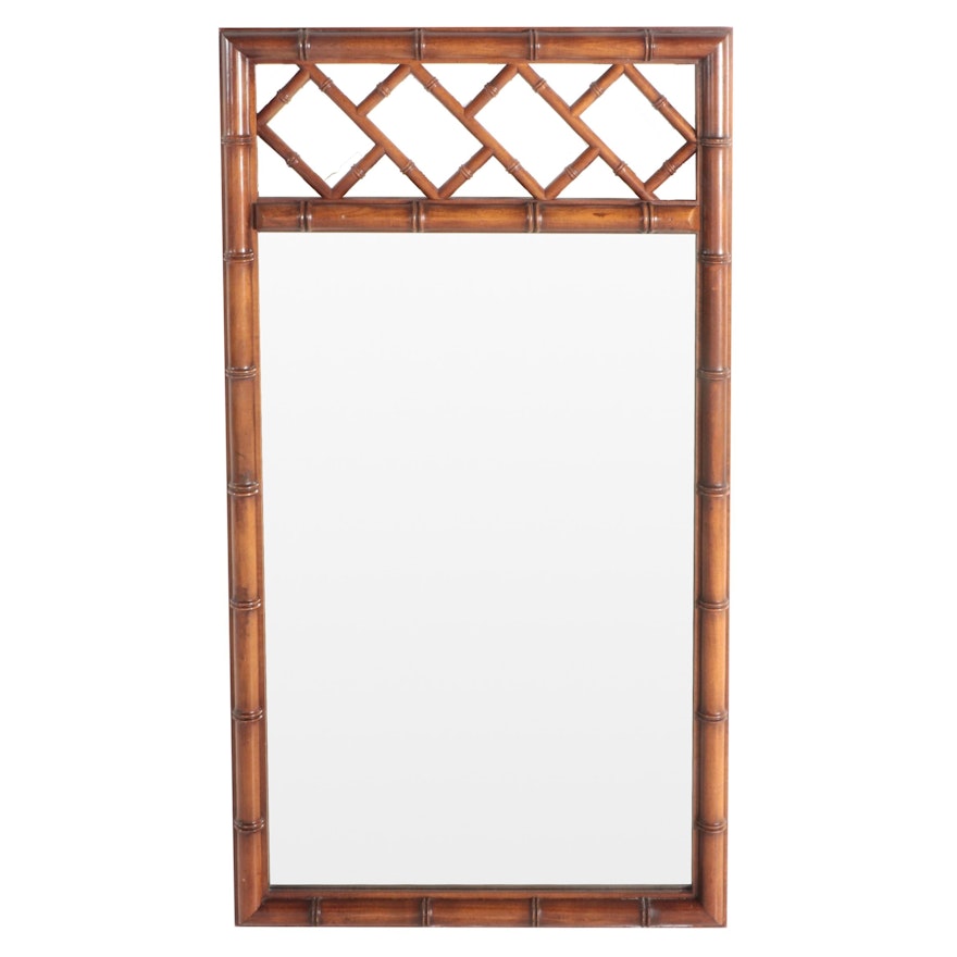 Lenoir Faux Bamboo Framed Wall Mirror, Mid to Late 20th Century