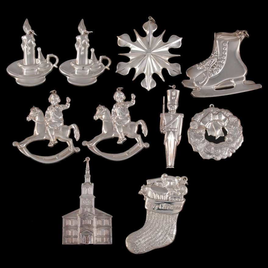 American Heritage Collection Sterling Silver Christmas Ornaments