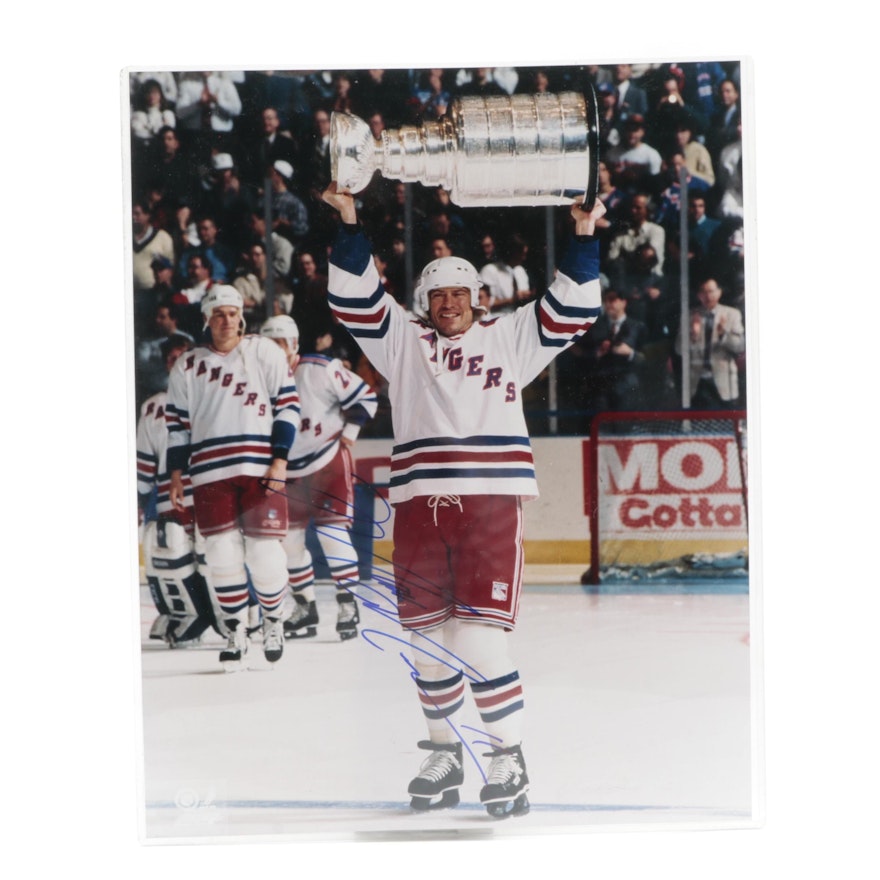 Mark Messier Signed "Stanley Cup Winners" New York Rangers NHL Photo Print, COA