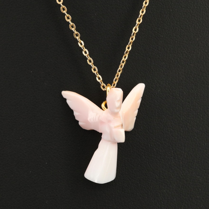 Dimensional Shell Angel Necklace