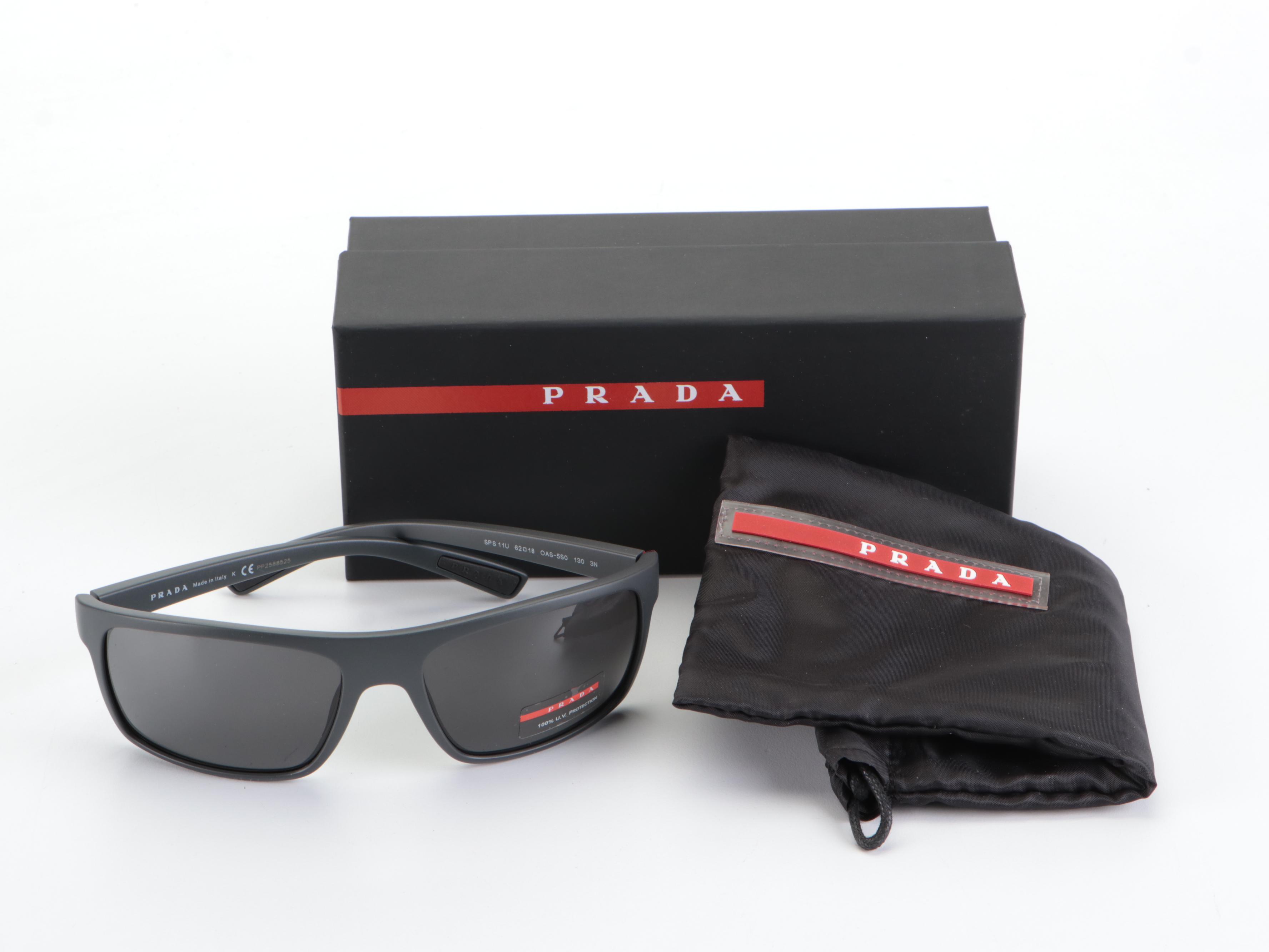 Prada Linea Rossa SPS11U Sunglasses in Matte Grey with Soft Case