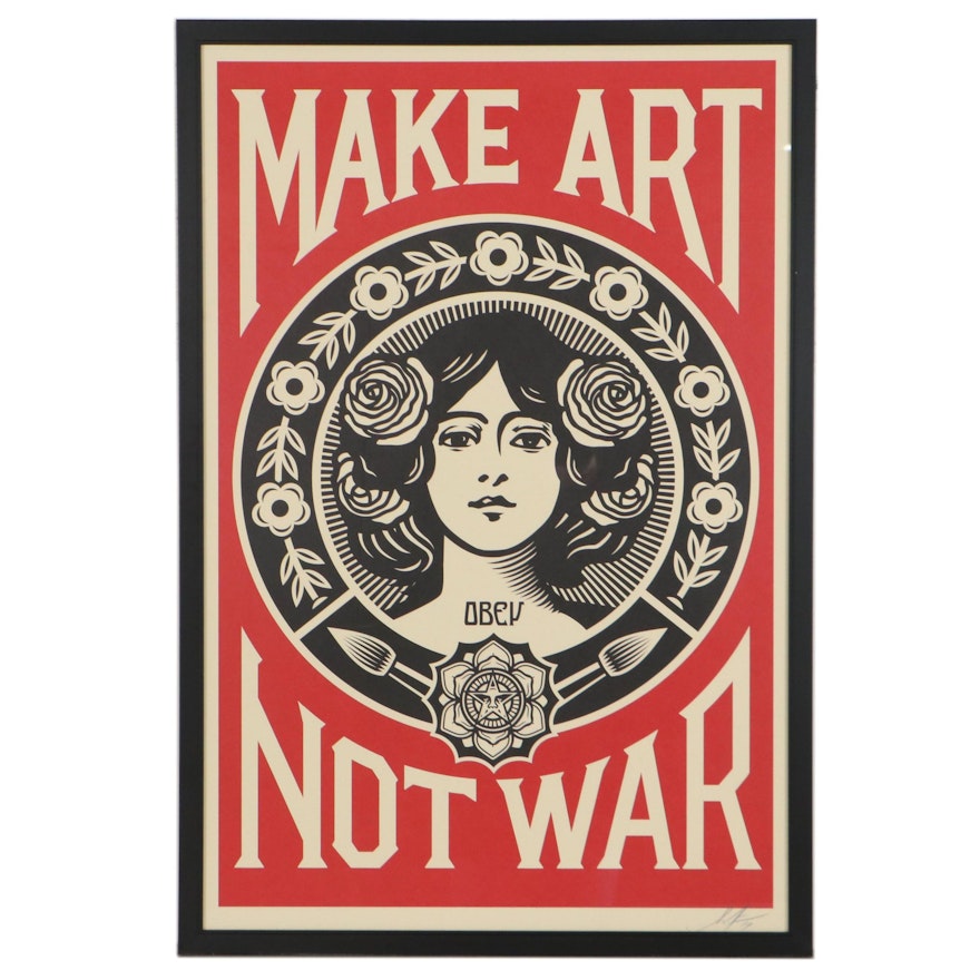 Shepard Fairey Serigraph "Make Art Not War," 2017