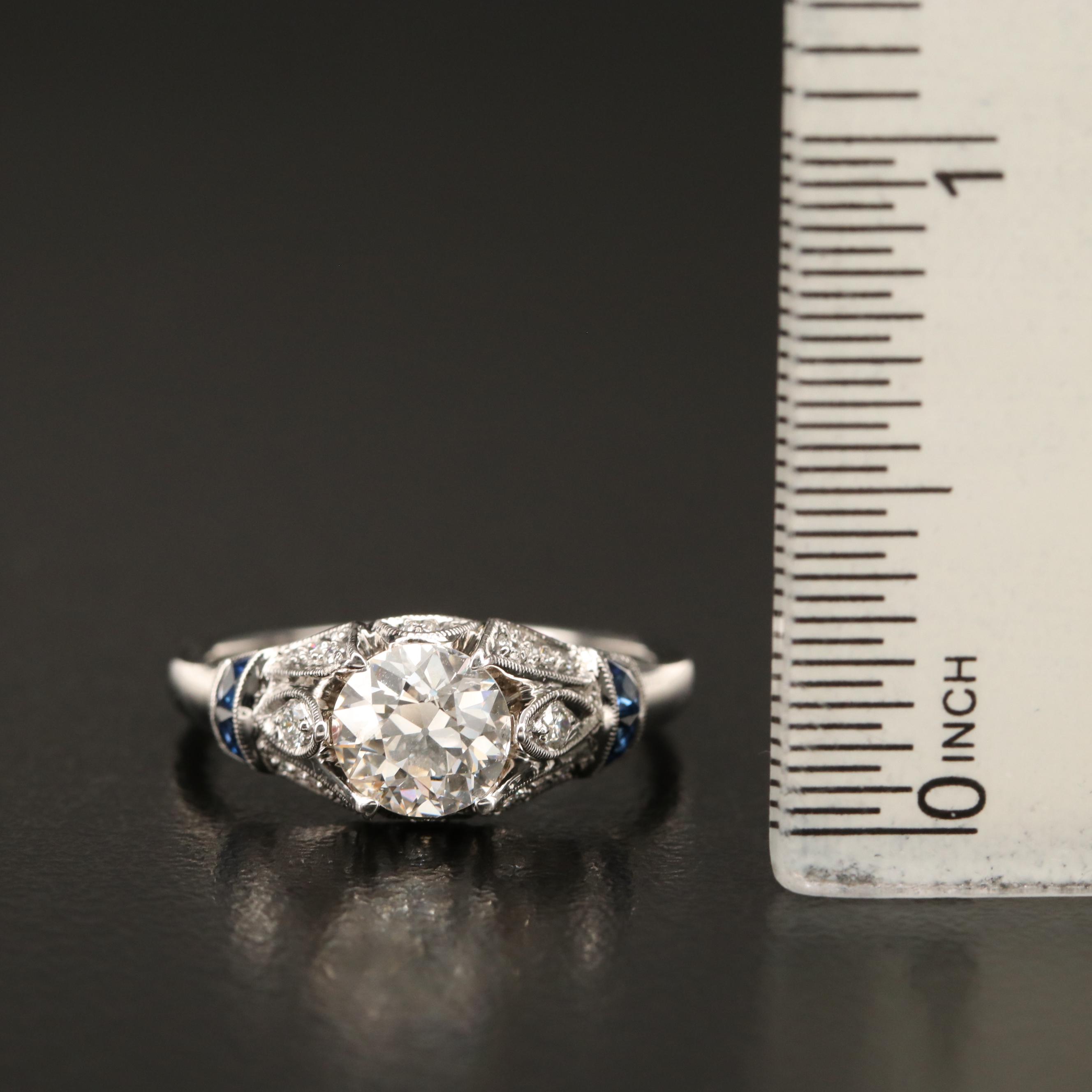 14K 1.15 CTW Diamond and Sapphire Ring