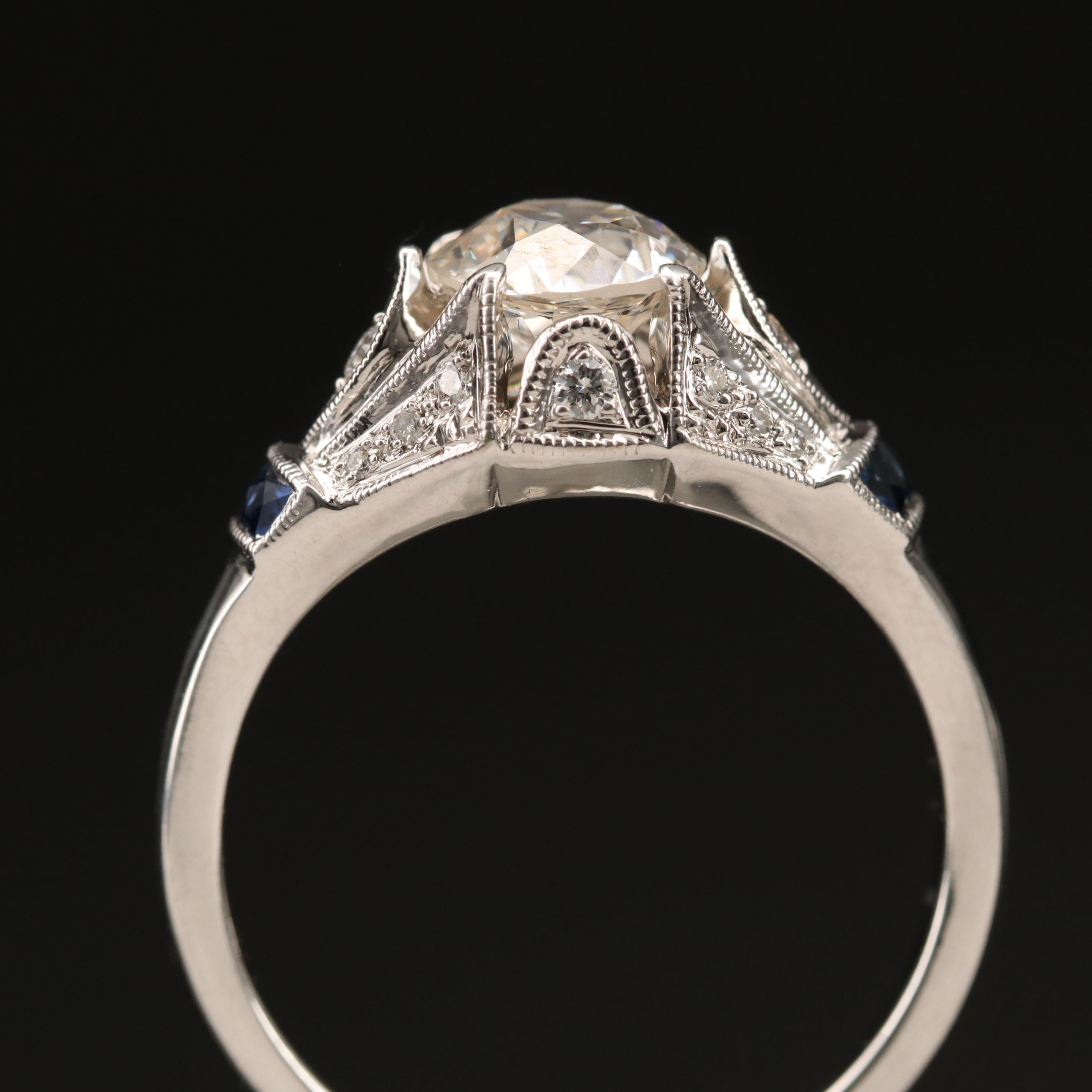 14K 1.15 CTW Diamond and Sapphire Ring