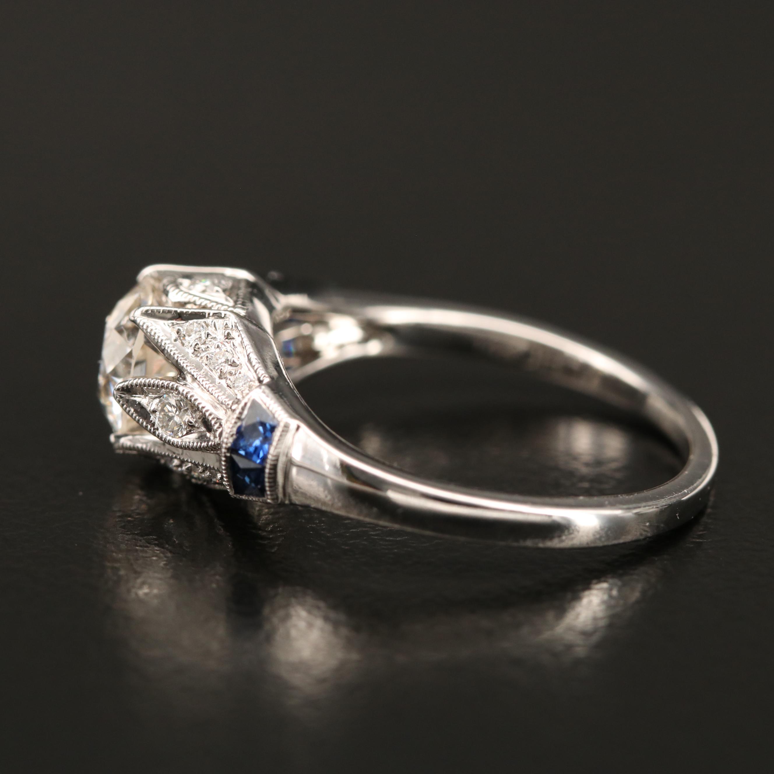14K 1.15 CTW Diamond and Sapphire Ring