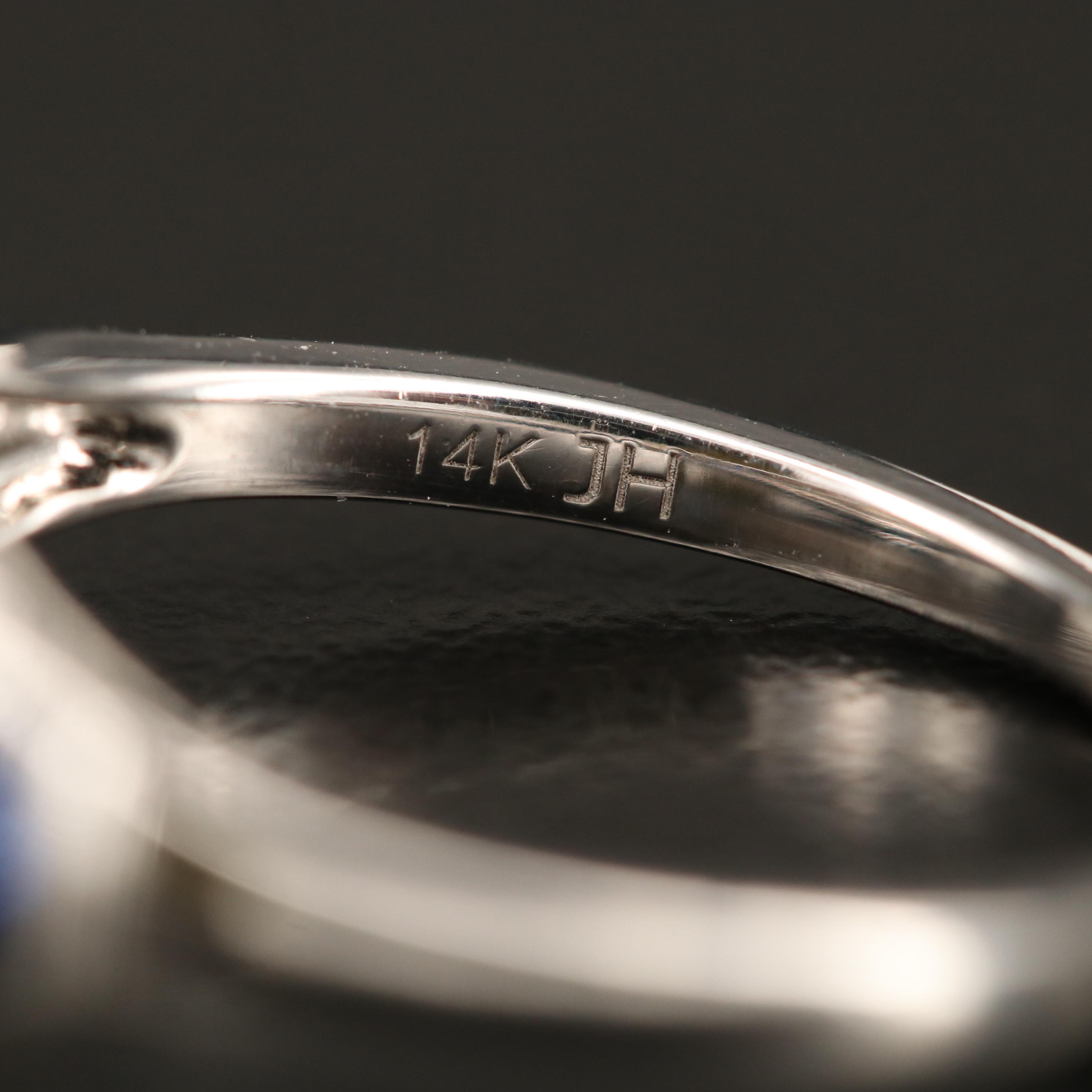 14K 1.15 CTW Diamond and Sapphire Ring