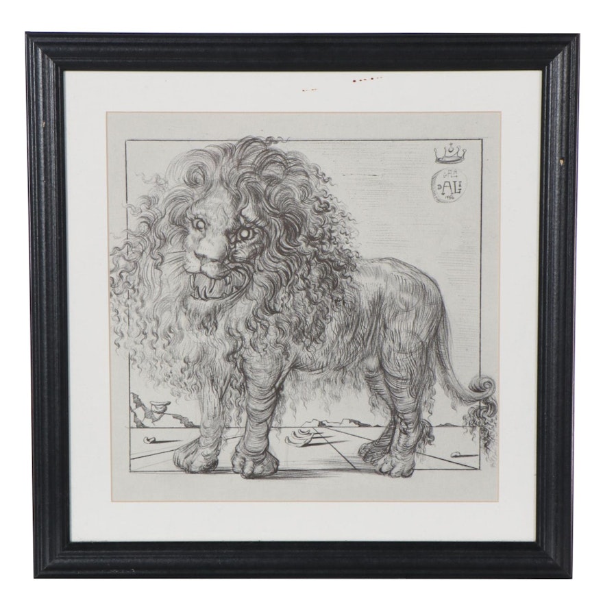 Offset Lithograph After Salvador Dalí "Lion," Late 20th Century