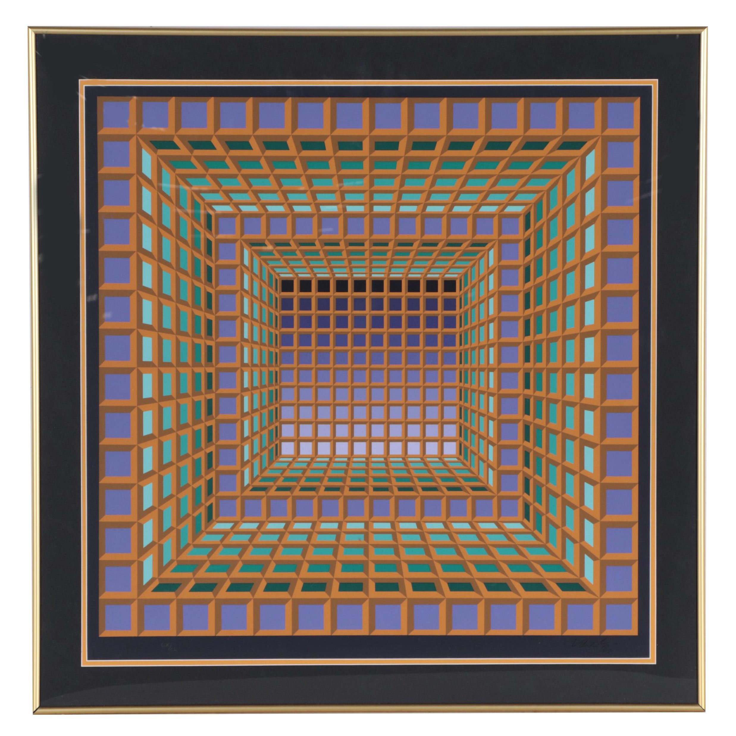 Victor Vasarely Serigraph "London," 1980s