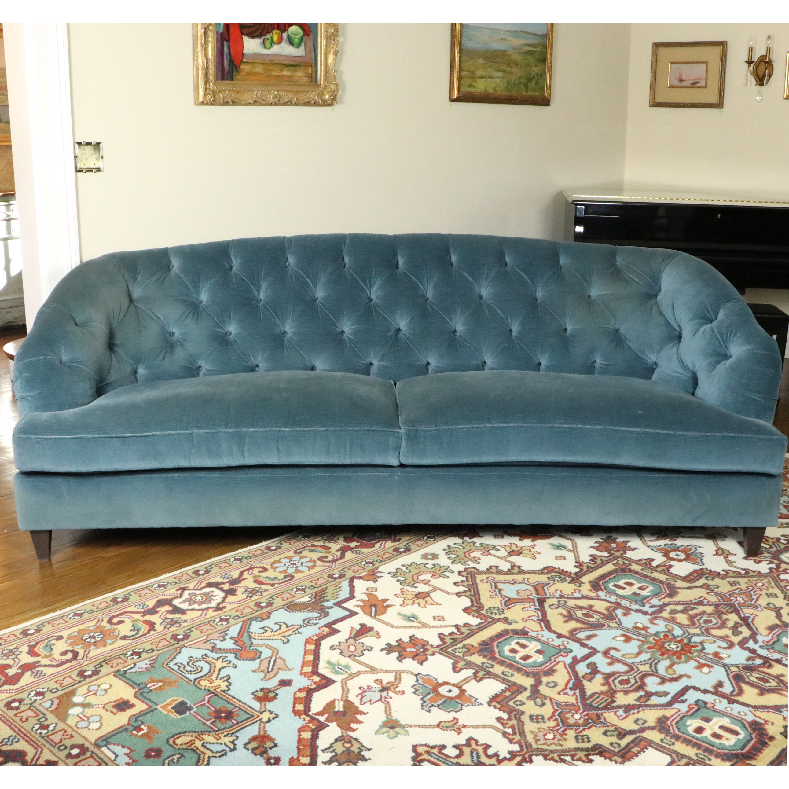 Cambridge Collection Upholstered Button-Tufted Sofa