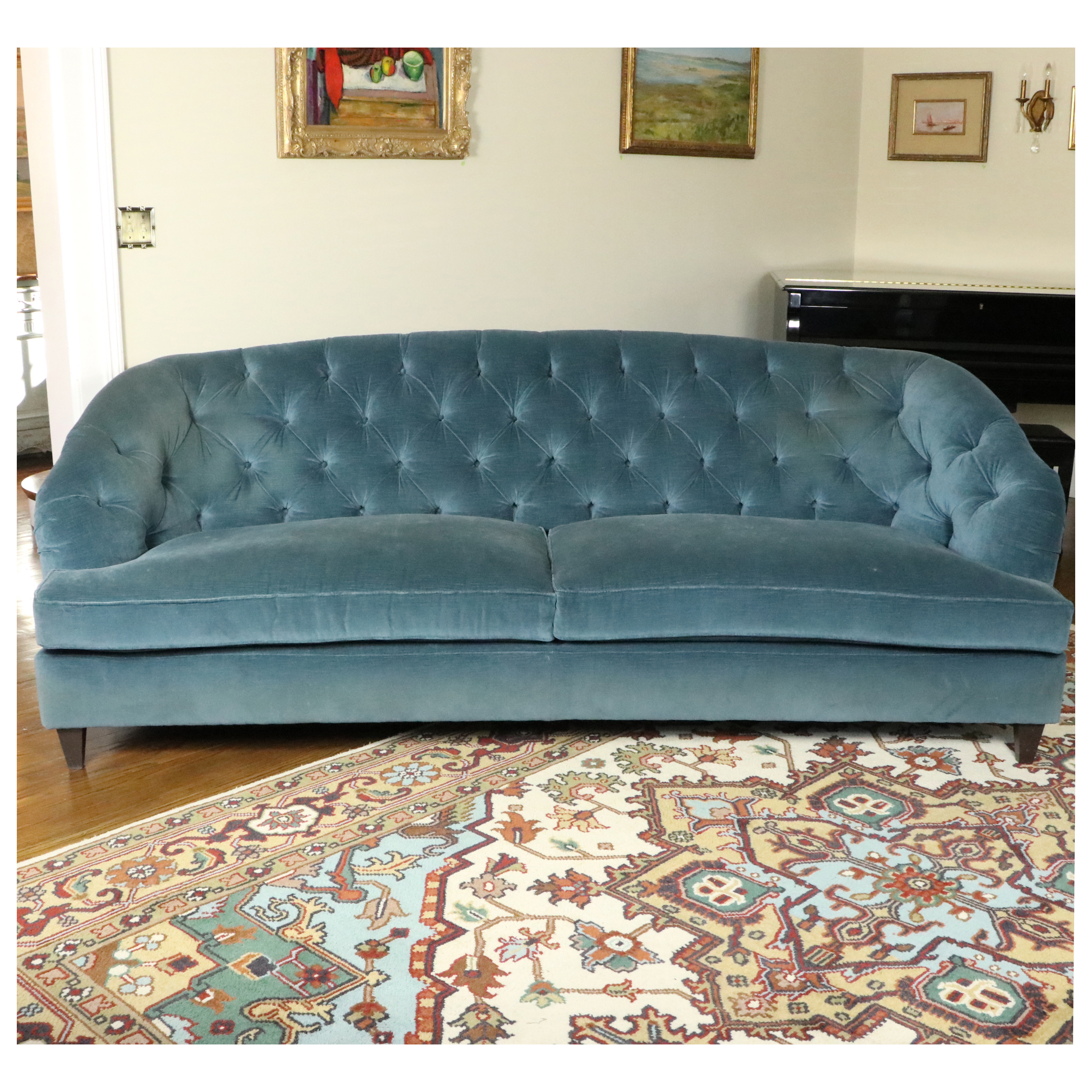 Cambridge Collection Upholstered Button-Tufted Sofa